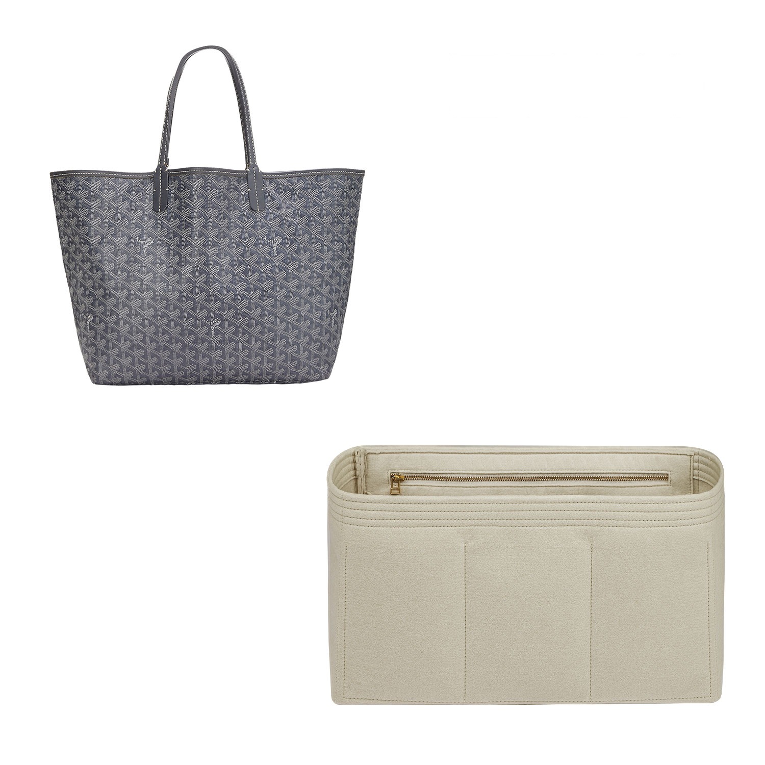 Táskaszervező Goyard Saint Louis PM / GM modellekhez – 8 zseb, YKK cipzár, prémium filc