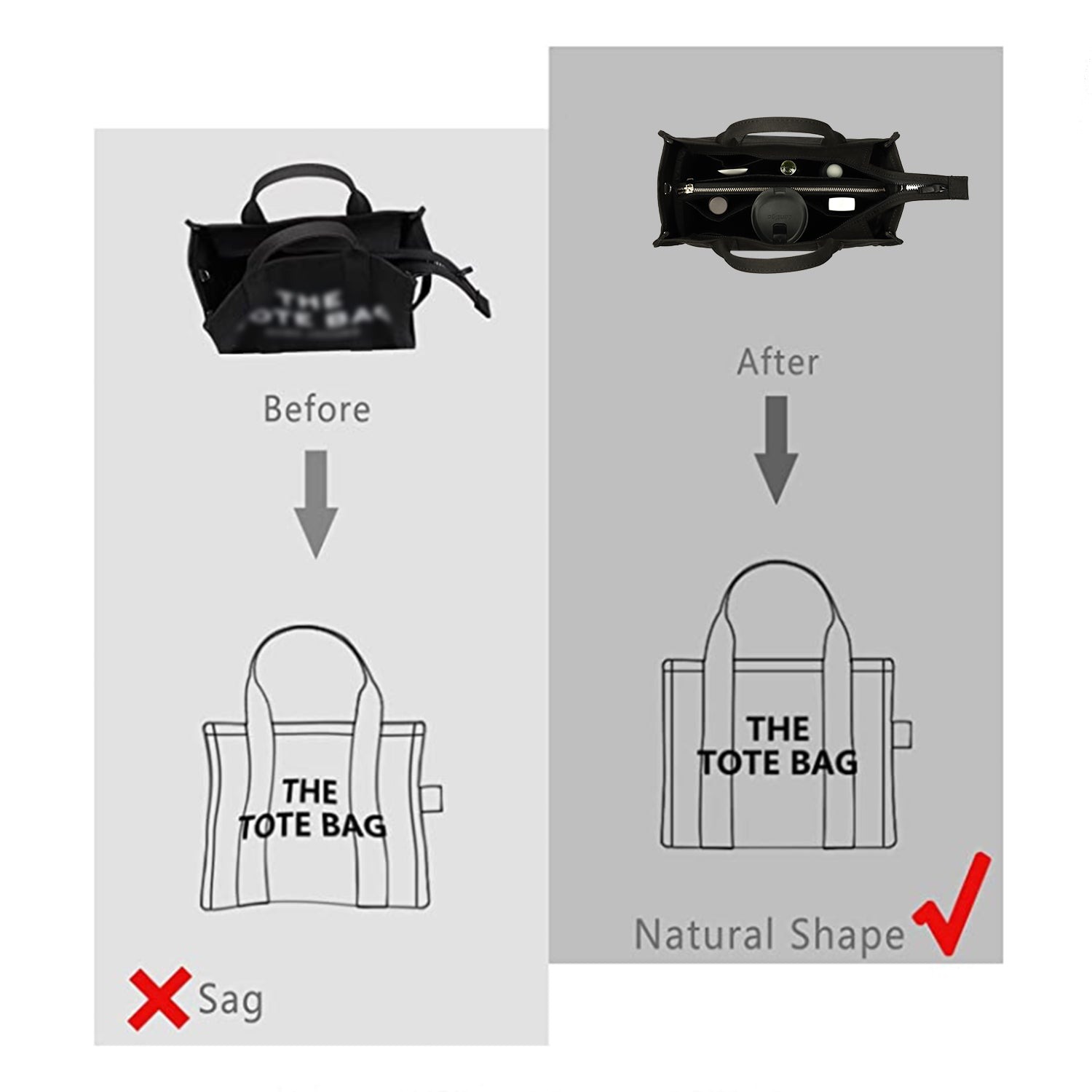 Jedwabista wkładka organizująca do torebki dla Speedy, Neverfull, ONTHEGO Tote i innych – 8 kieszeni, 7 rozmiarów product image 12