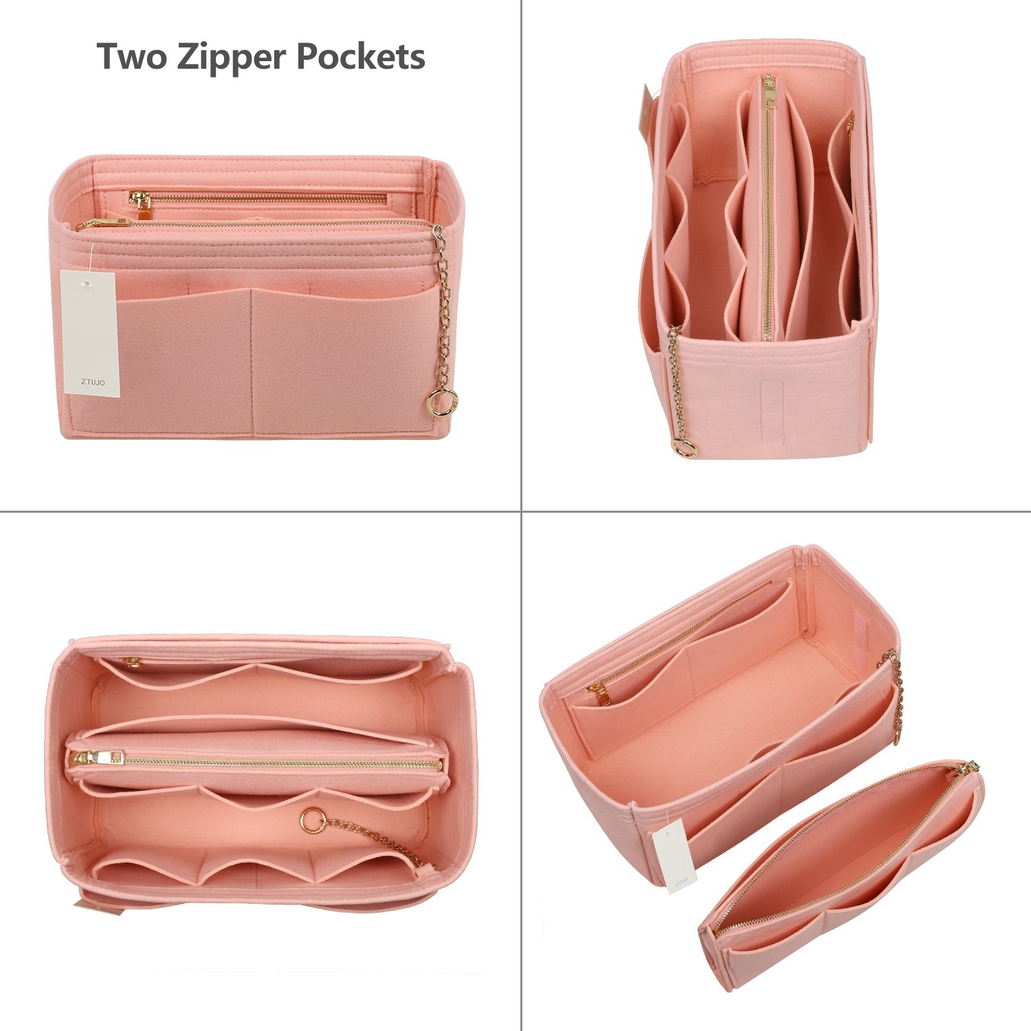 Organizér do kabelky z plsti s bočním zipem, odnímatelná střední kapsa pro LV Speedy Neverfull tote, 5 velikostí product image 18