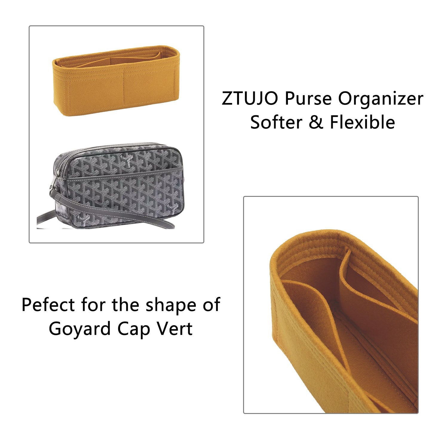 Organizador de bolso para Goyard Cap Vert – Inserto de fieltro premium para bolso con 4 bolsillos product image 6