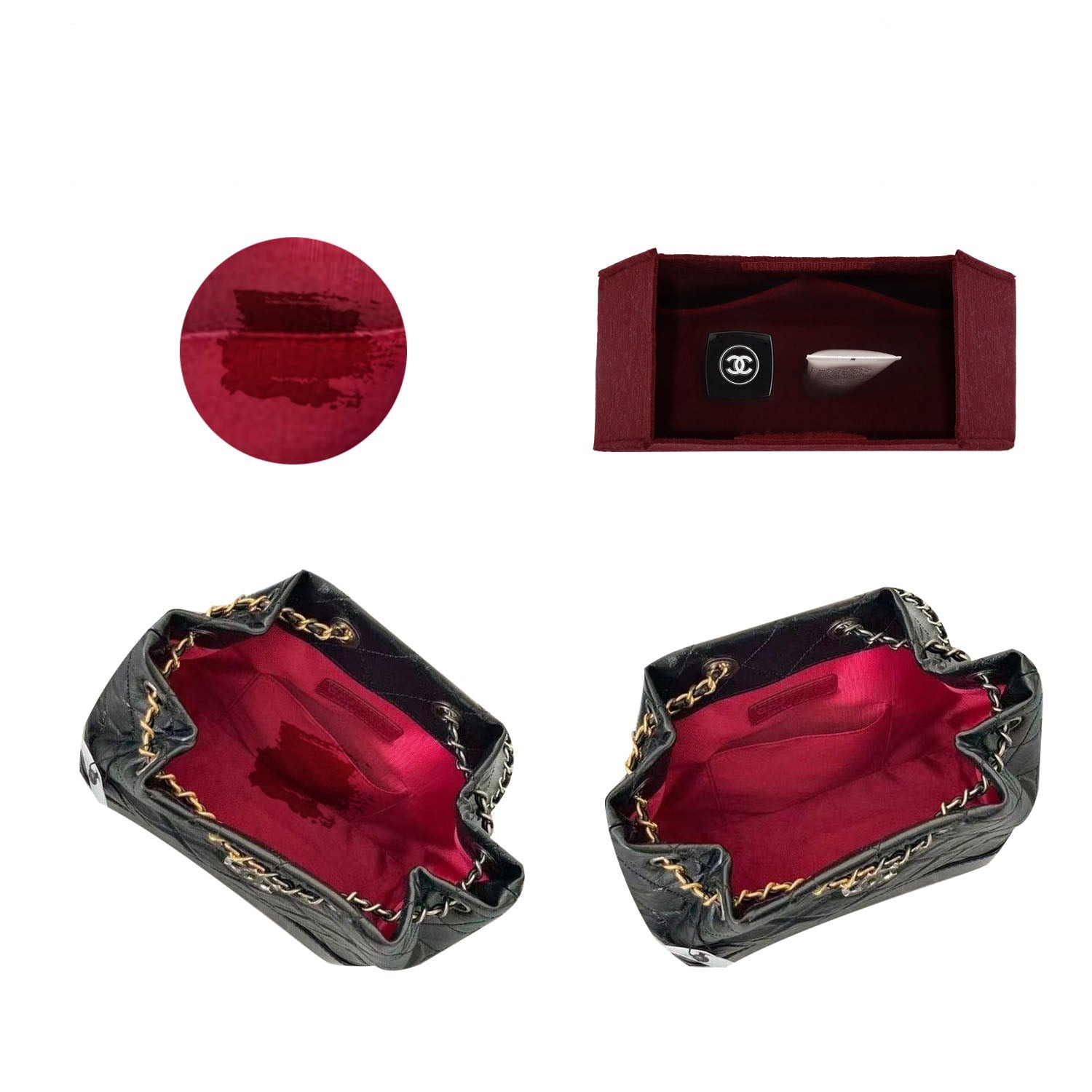 Organizer do plecaka Chanel Gabrielle Small / Medium – 2 kieszenie, filc product image 4