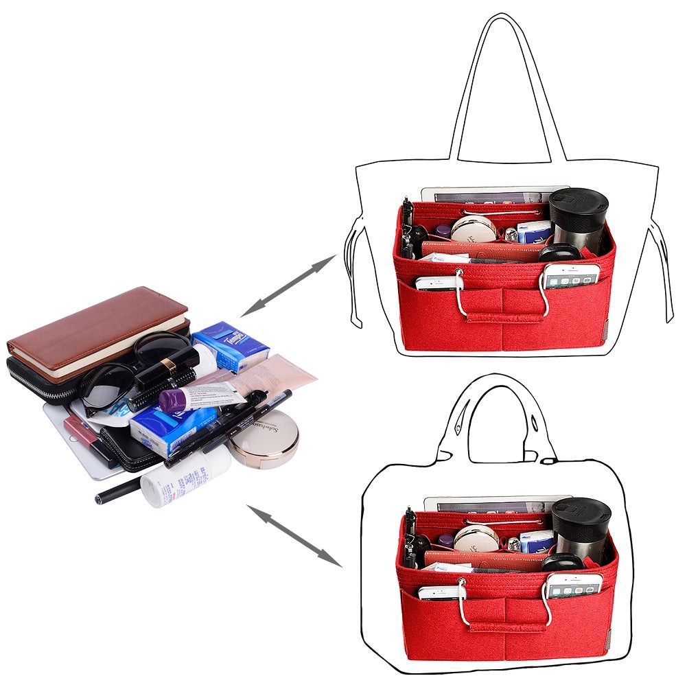 Organizer Tas Felt Multi-Saku dengan Gagang – Cocok untuk LV Speedy 30, 35 & Neverfull MM (Sedang/Besar) product image 11