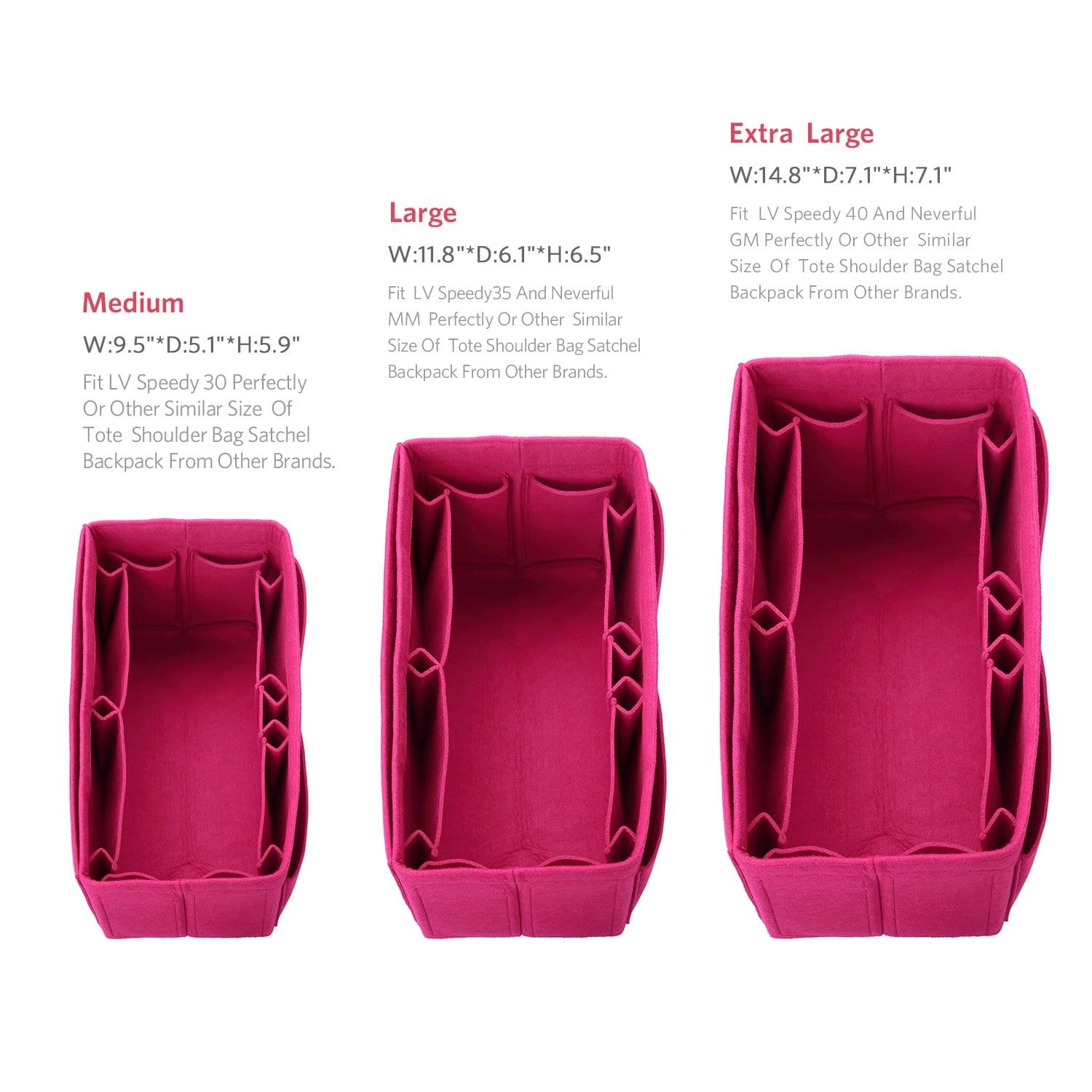 Organisateur de sac à main en feutre – Très grande taille (Convient au Speedy 40 / Neverfull GM) product image 65