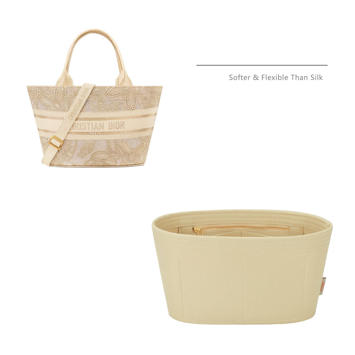Organisateur de sac pour Dior Hat Basket Bag – Insert en feutre à 5 poches