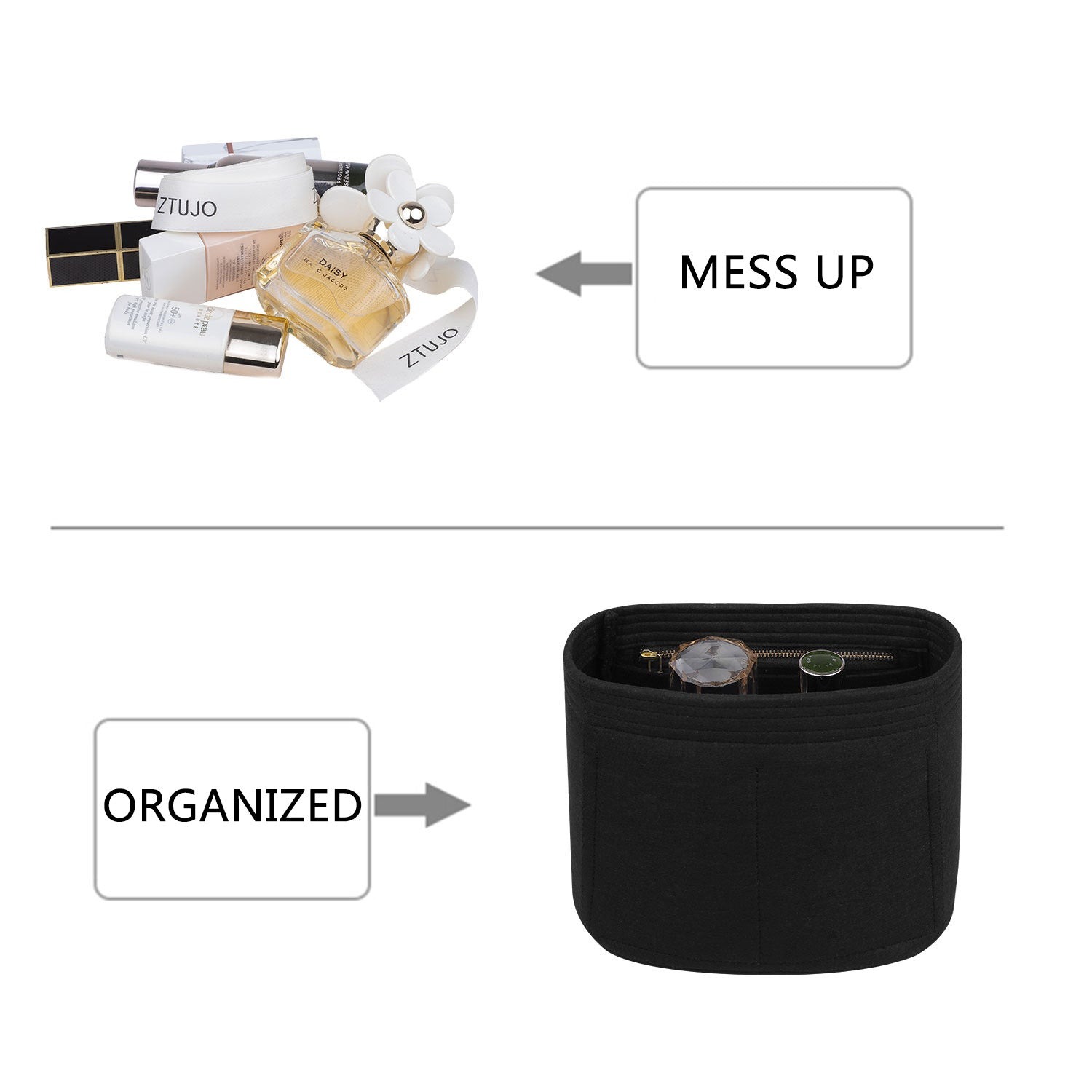 샤넬 어반 스피릿 백팩 미니 / 스몰 / 라지용 파우치 오거나이저 – 프리미엄 펠트 인서트 product image 4
