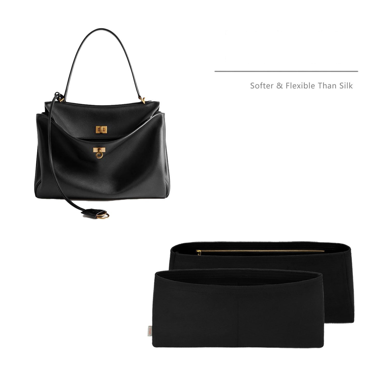 Vložka do kabelky pro Balenciaga Rodeo Small / Medium / Large – prémiová filcová vložka