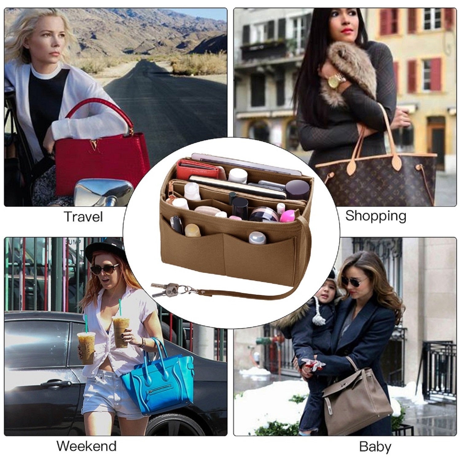 Organizador para Bolsa LV Speedy Neverfull Tote – 6 Tamanhos, Insert de Feltro para Bolsa com Zíper product image 64