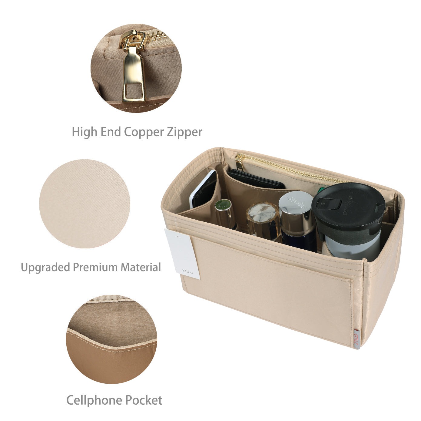 Handtaschen-Organizer-Einsatz – Passend für Speedy, Neverfull, Tote, ONTHEGO, Artsy und mehr product image 4