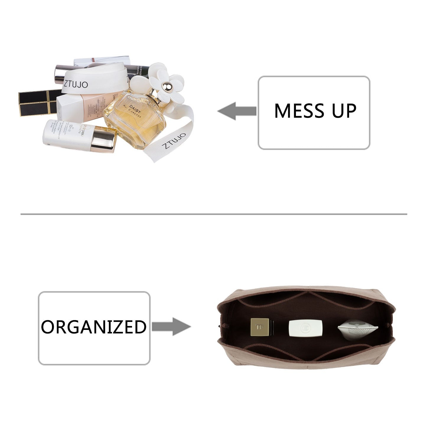 ที่ใส่ของในกระเป๋า สำหรับ LV Alma BB / PM / MM – แผ่นรองฟิลต์เกรดพรีเมียม product image 3