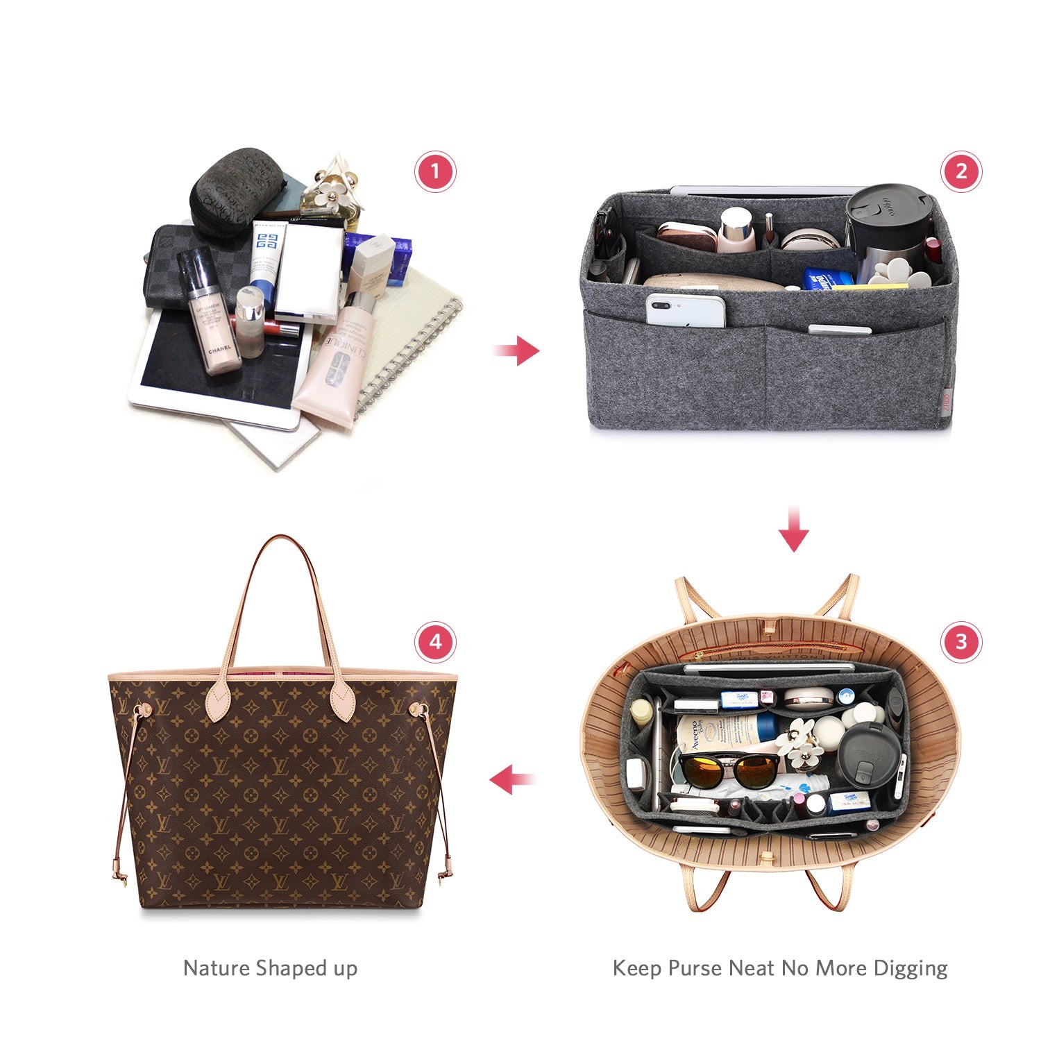 Organisateur de sac à main en feutre – Très grande taille (Convient au Speedy 40 / Neverfull GM) product image 20