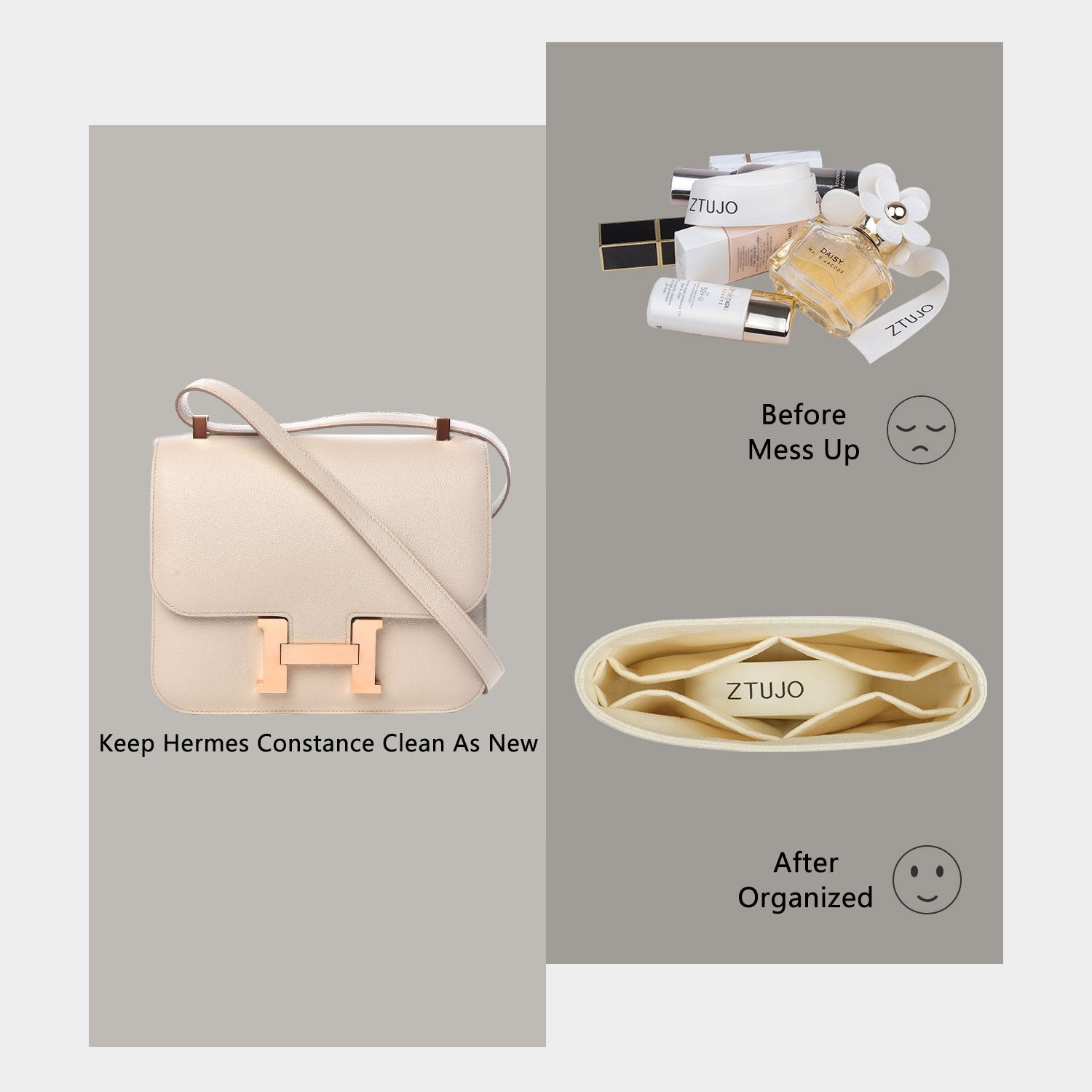 에르메스 콘스탄스 미니 / 24용 파우치 오거나이저 – 프리미엄 자동차 등급 소재 product image 3