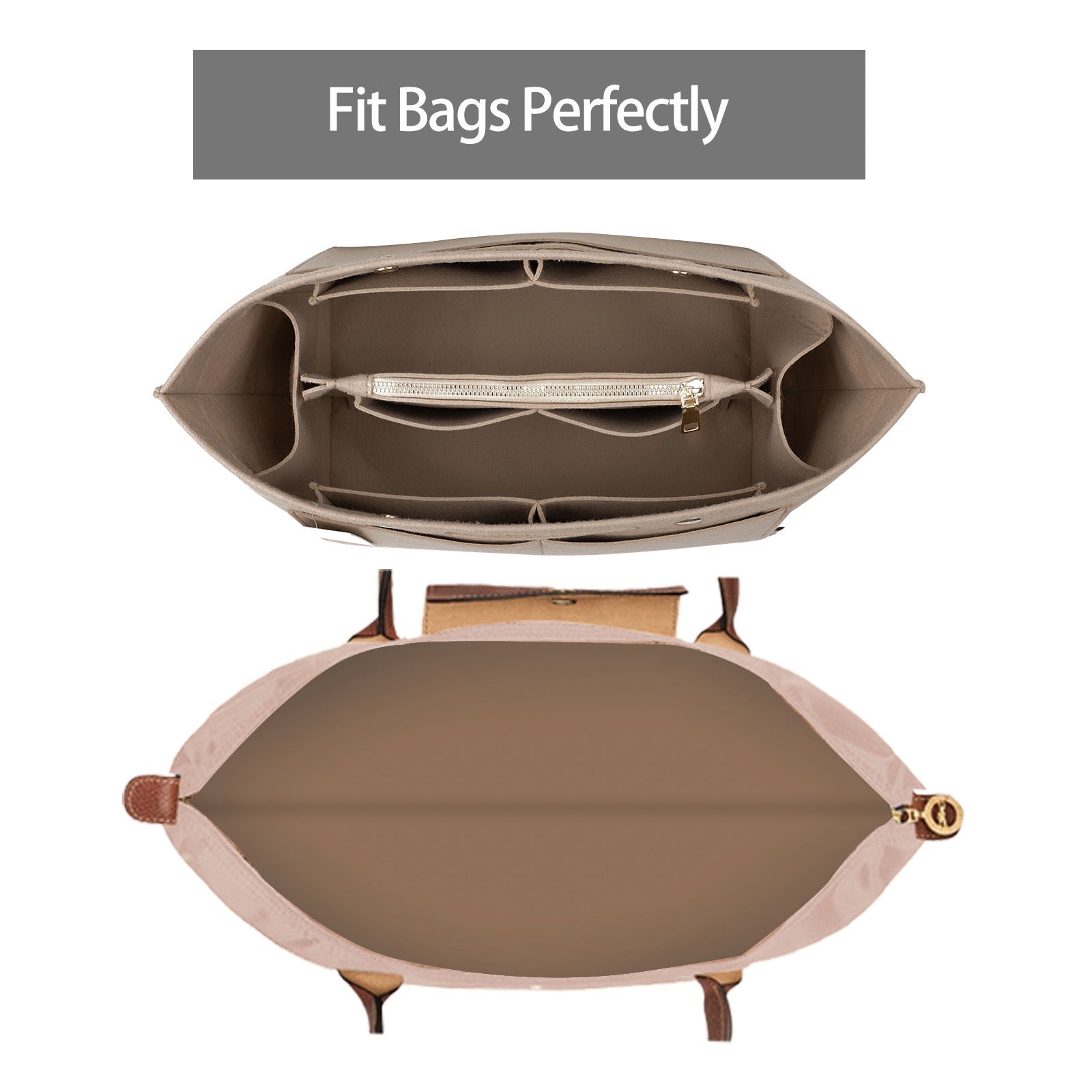 Longchamp Le Pliage -laukun järjestäjäinsertti – Sopii top handle S/M- ja olkalaukku S/L-kokoihin product image 12