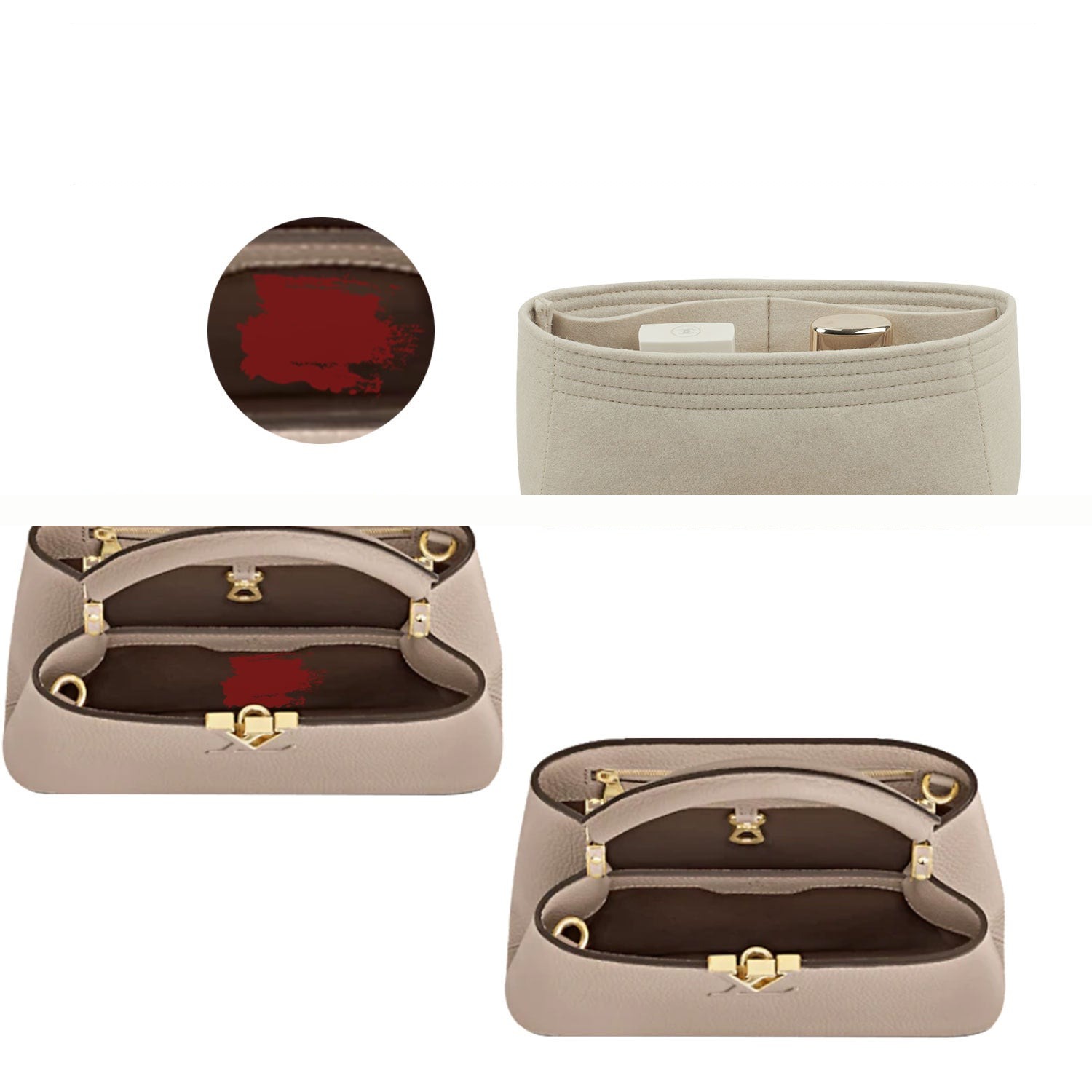 منظم حقيبة فاخر لـ LV Capucines BB / PM / MM – 3 جيوب، لباد product image 4