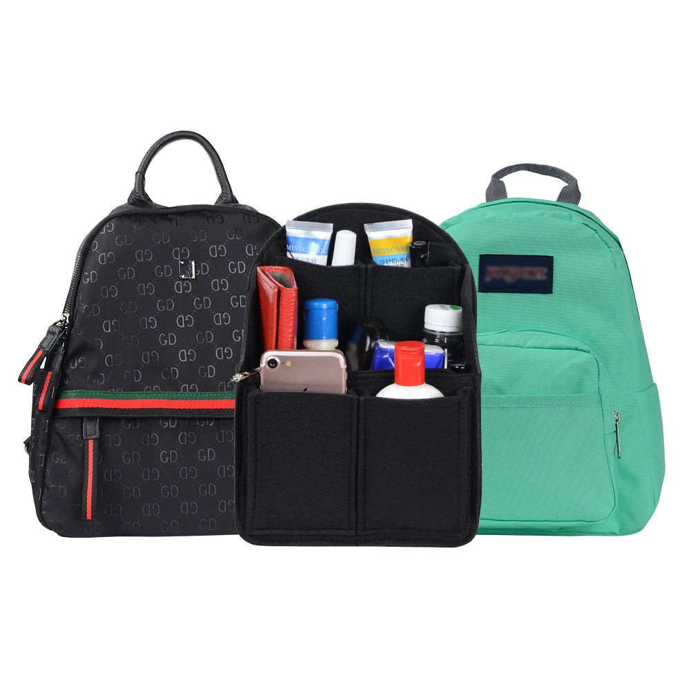 Organizador de bolso de fieltro para mochilas: compatible con bolsos redondos y cuadrados, en beige/gris/marrón/negro. product image 46
