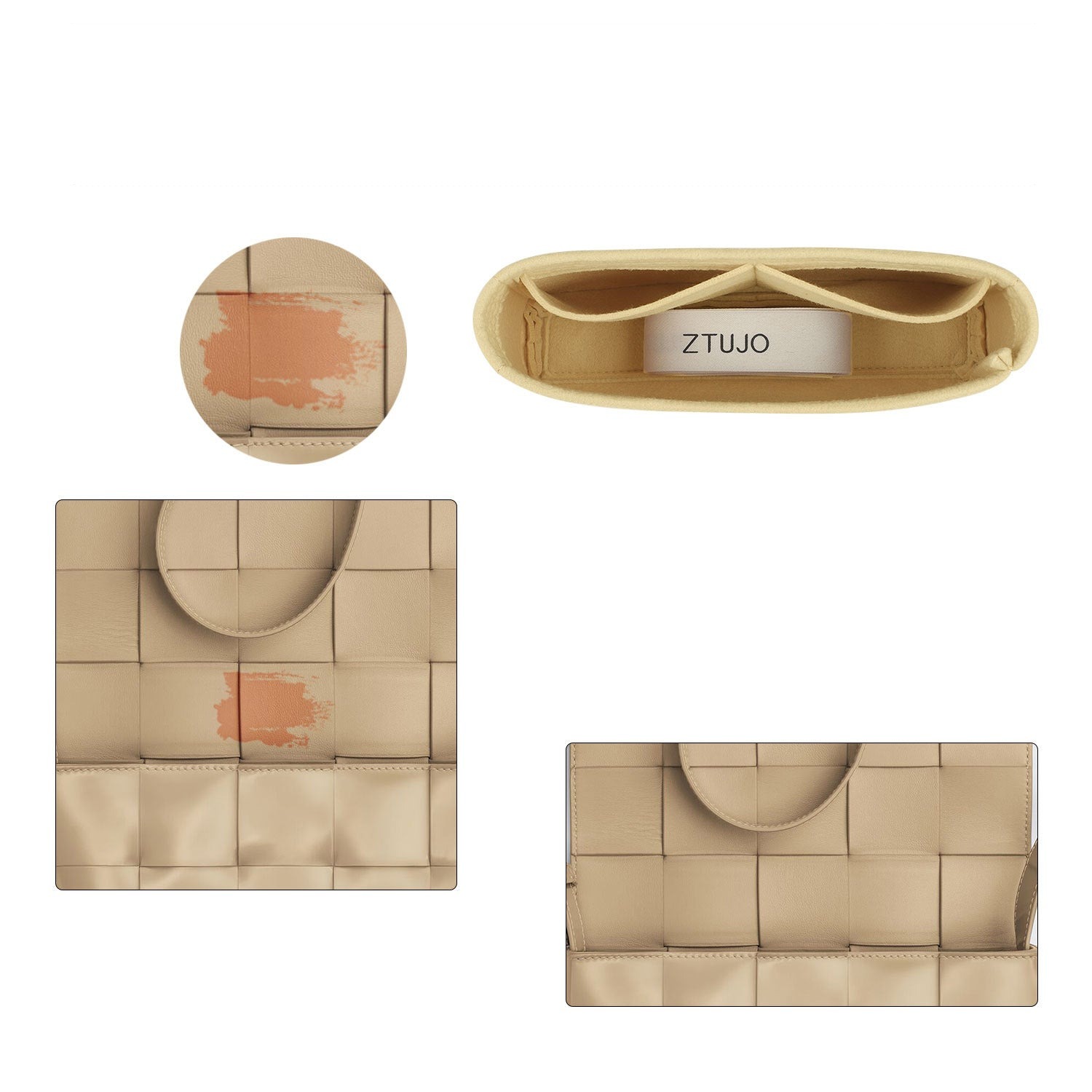Indsats til punge til Bottega Veneta BV Cassette – Filtindsats i premium-kvalitet, 2 lommer detail image 4