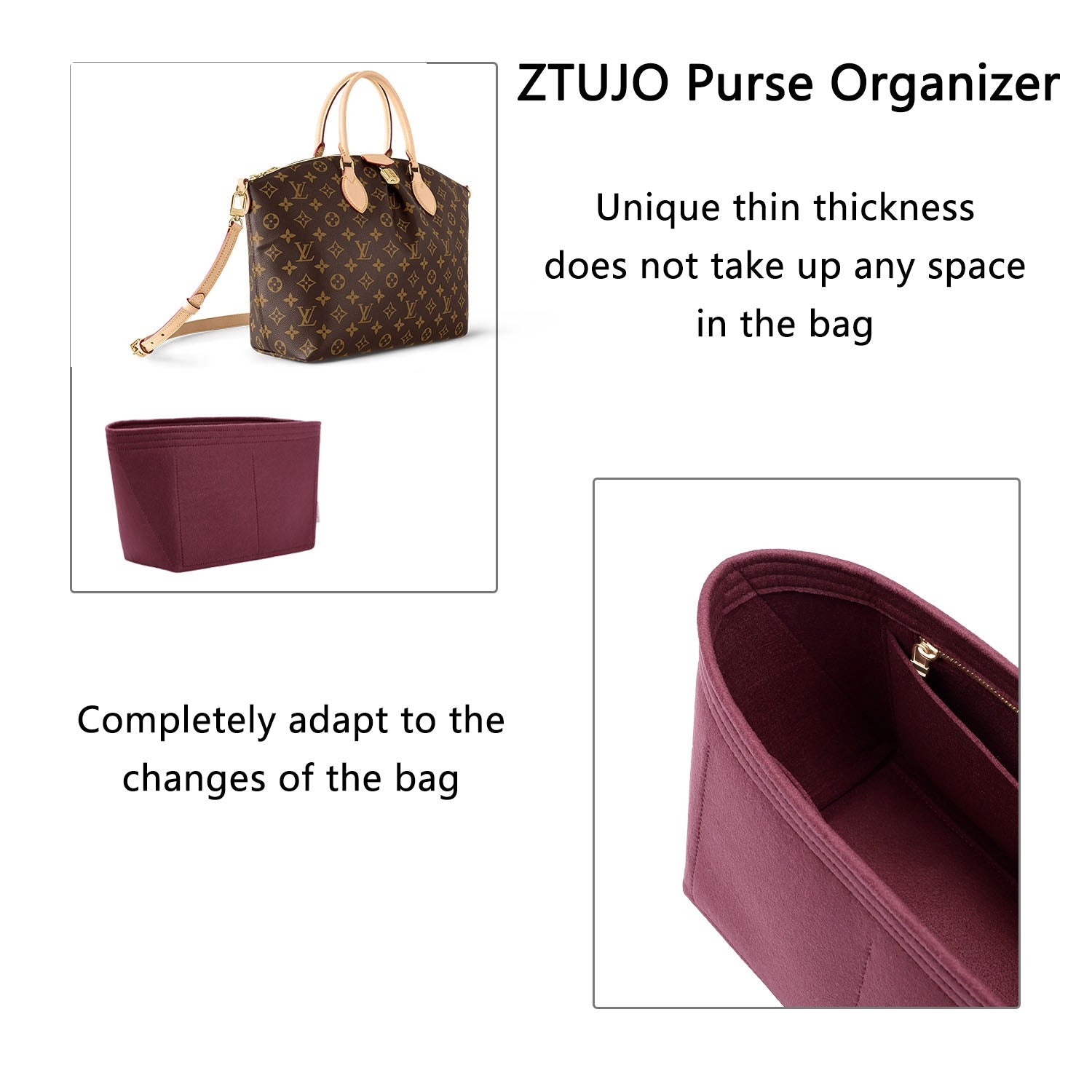 LV Boetie PM / MM용 파우치 오거나이저 – 프리미엄 펠트 인서트, 4개의 포켓 product image 6