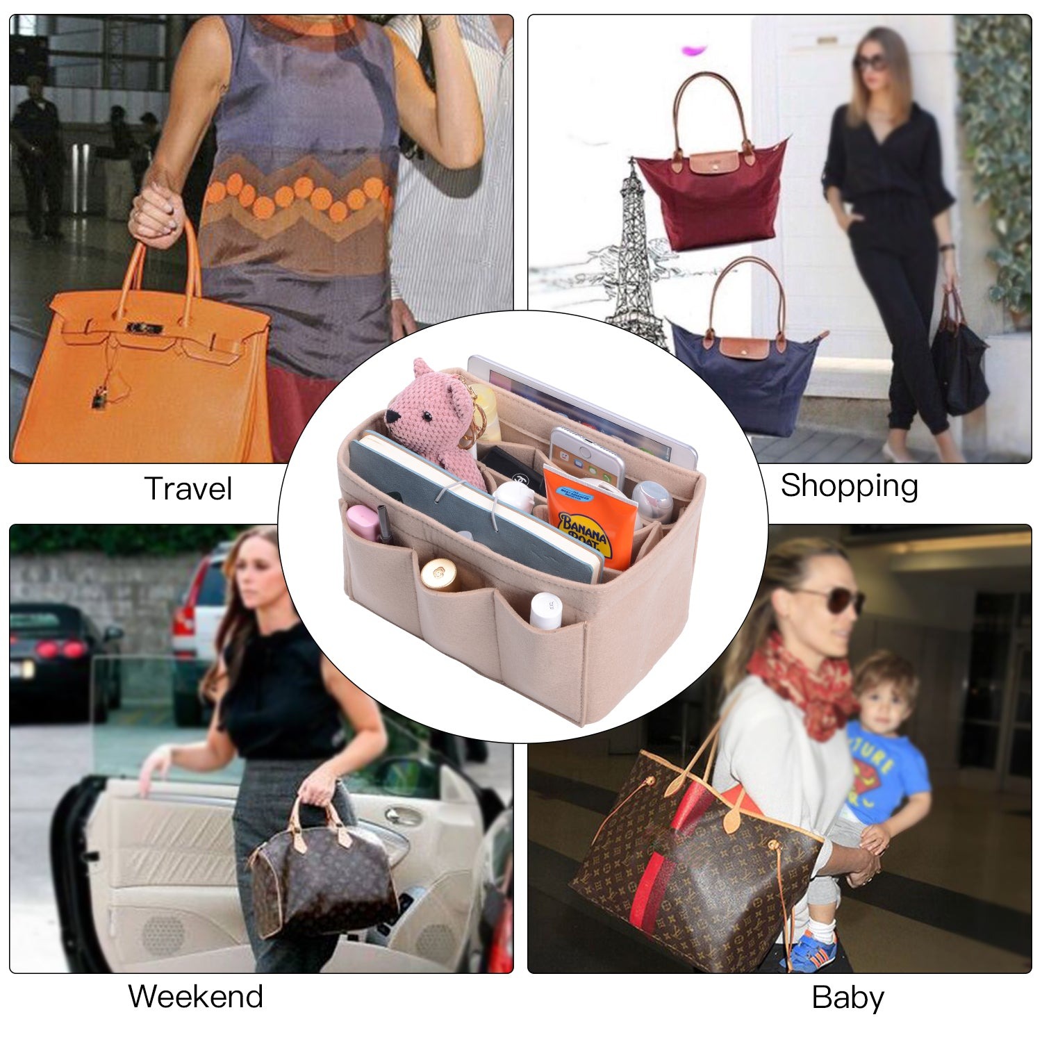 Vložka INNERBAG do kabelky se šitým dnem pro LV Speedy 35 a Neverfull MM – velká product image 29