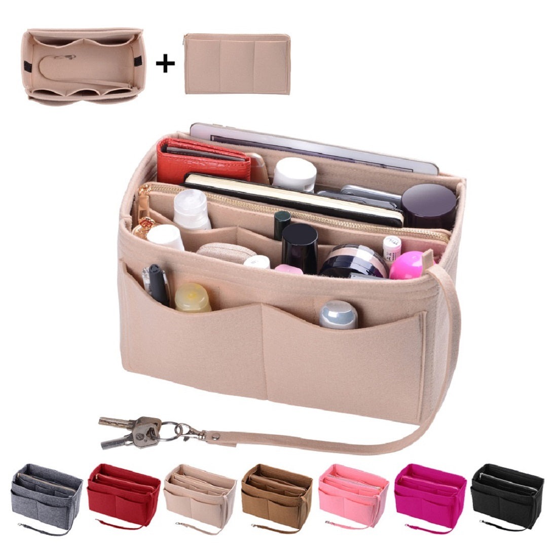 Organizér do kabelky pro LV Speedy Neverfull Tote – 6 velikostí, vložka do tašky z plsti se zipem