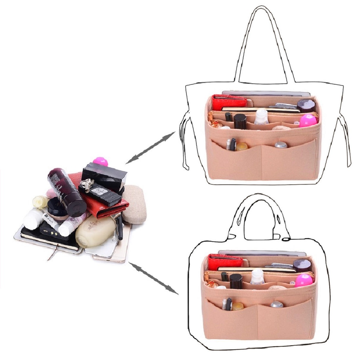 Organizador para Bolsa LV Speedy Neverfull Tote – 6 Tamanhos, Insert de Feltro para Bolsa com Zíper product image 68