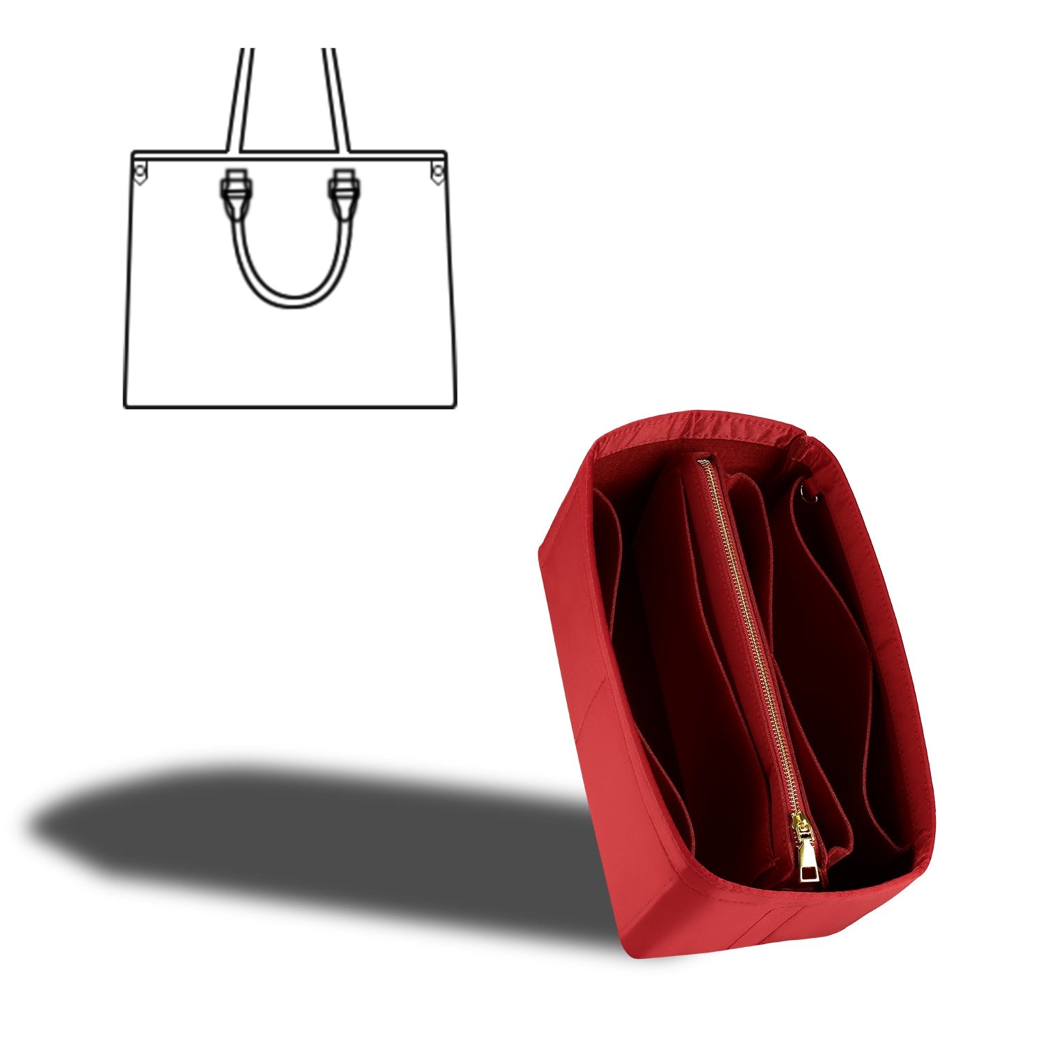 Jedwabista wkładka organizująca do torebki dla Speedy, Neverfull, ONTHEGO Tote i innych – 8 kieszeni, 7 rozmiarów product image 21