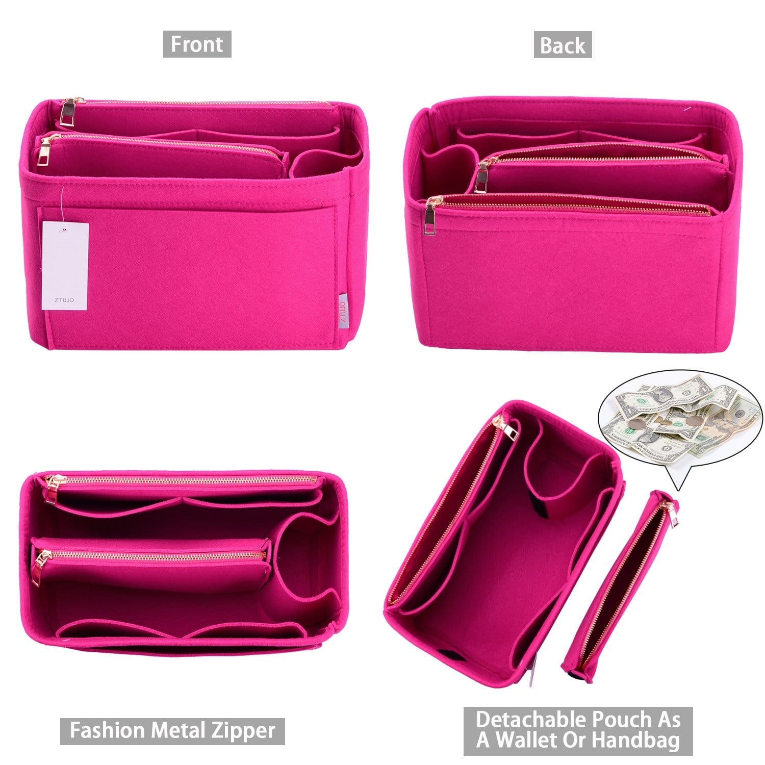Vložka a organizér do kabelky pro LV Speedy, Neverfull, Graceful, Tote – plstěný tvarovač kabelky product image 24