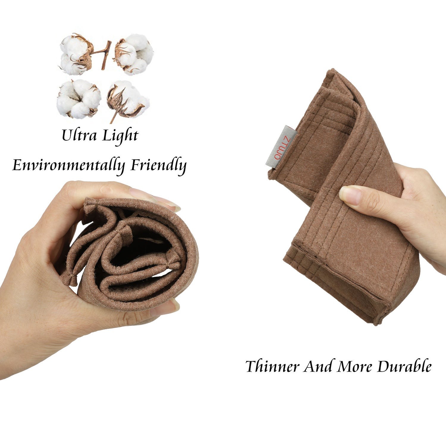 INNERBAG กระเป๋าใส่ของในกระเป๋า สำหรับ Hermes Danse / Pochette / Kelly Mini II – 4 ช่อง สีน้ำตาลอ่อน ดำ สั่งทำพิเศษ product image 3
