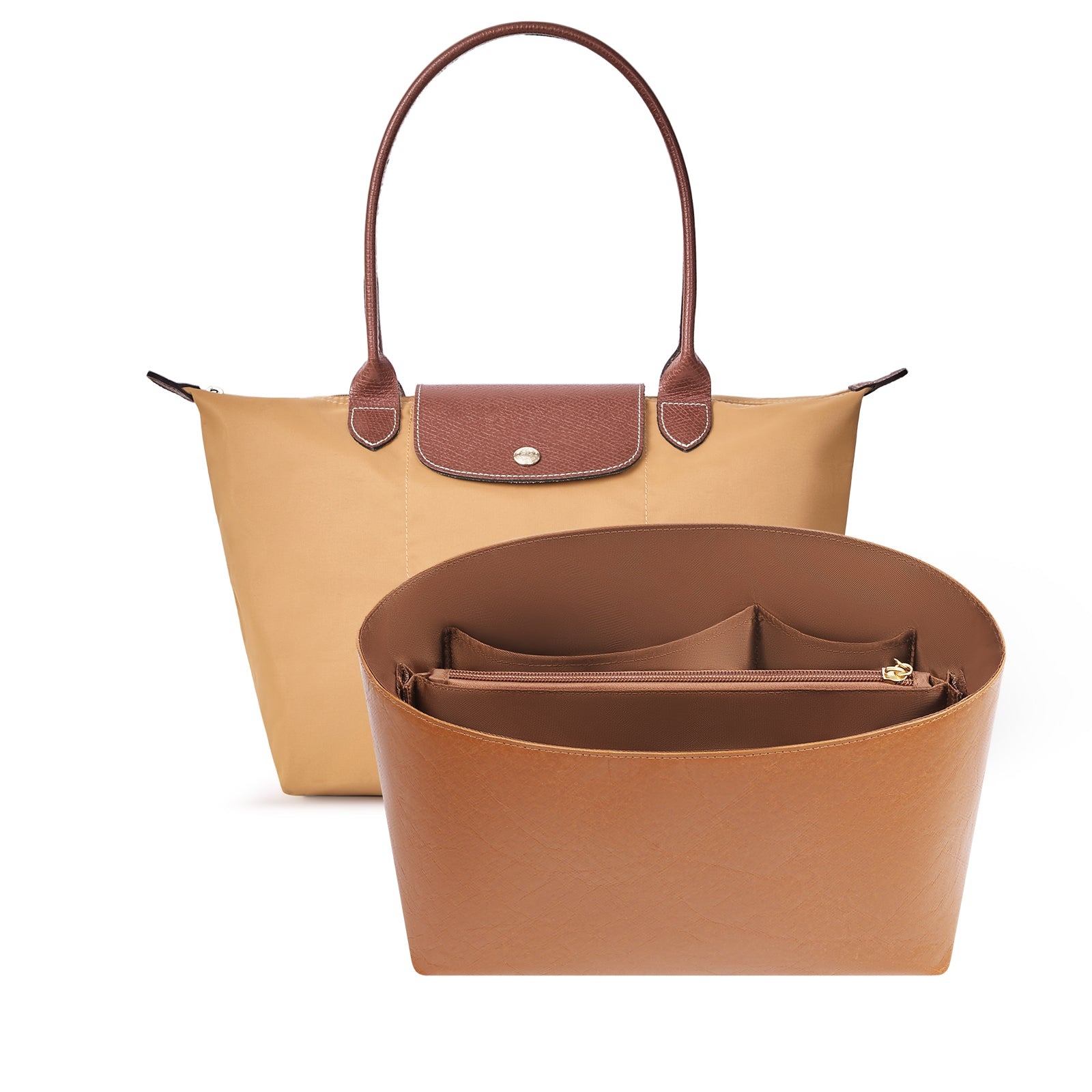 Purse Organizer Insert för Longchamp Le Pliage – Ultralätt Vattentåligt Miljövänligt DuPont-papper, 6 fack product image 11