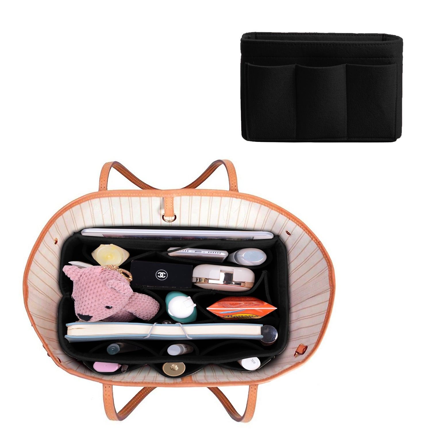Vložka INNERBAG do kabelky se šitým dnem pro LV Speedy 35 a Neverfull MM – velká detail image 11