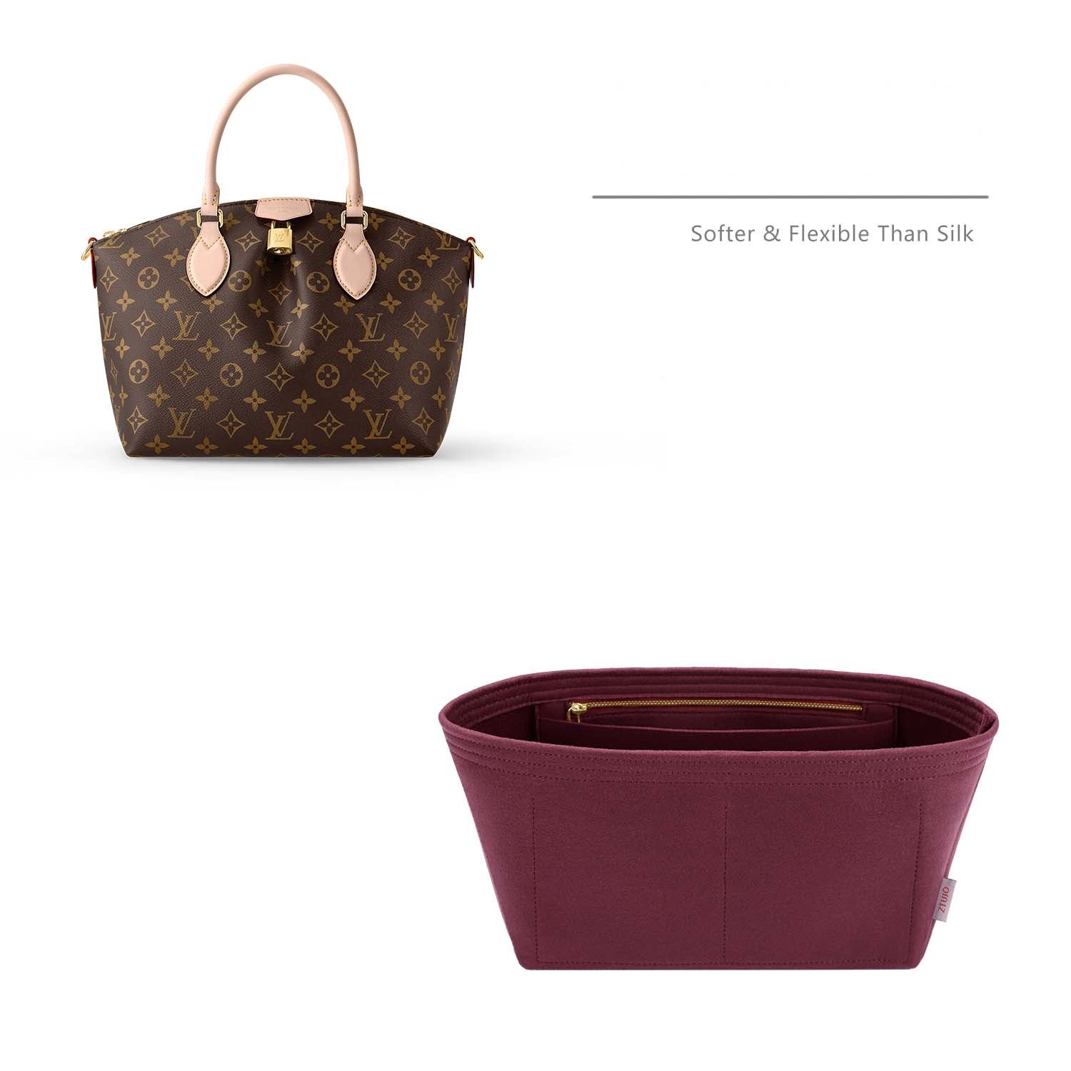 Organizador de Bolsa para LV Boetie PM / MM – Inserção Premium em Feltro, 4 Bolsos