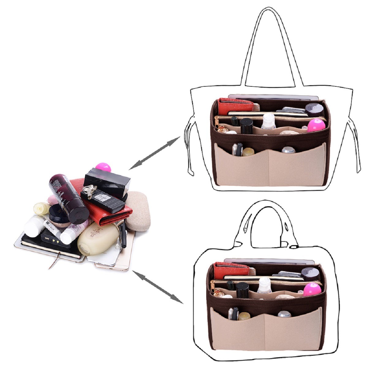 Organizador para Bolsa LV Speedy Neverfull Tote – 6 Tamanhos, Insert de Feltro para Bolsa com Zíper product image 47