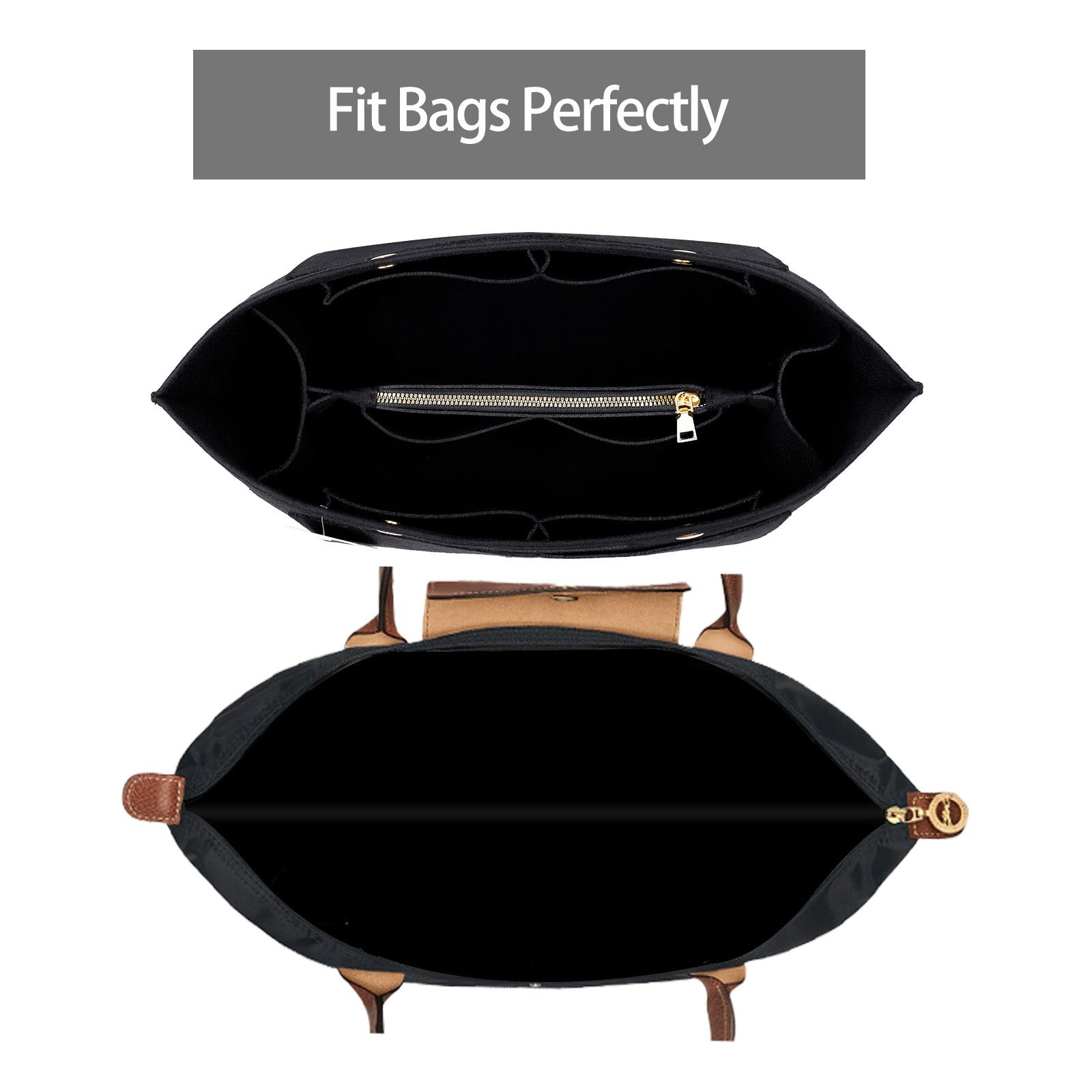 Longchamp Le Pliage -laukun järjestäjäinsertti – Sopii top handle S/M- ja olkalaukku S/L-kokoihin product image 17