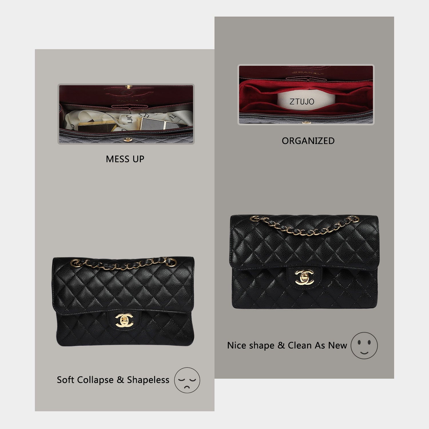 Organizér do kabelky pro Chanel CF Small 23 cm / Medium 26 cm / Jumbo 30 cm product image 3