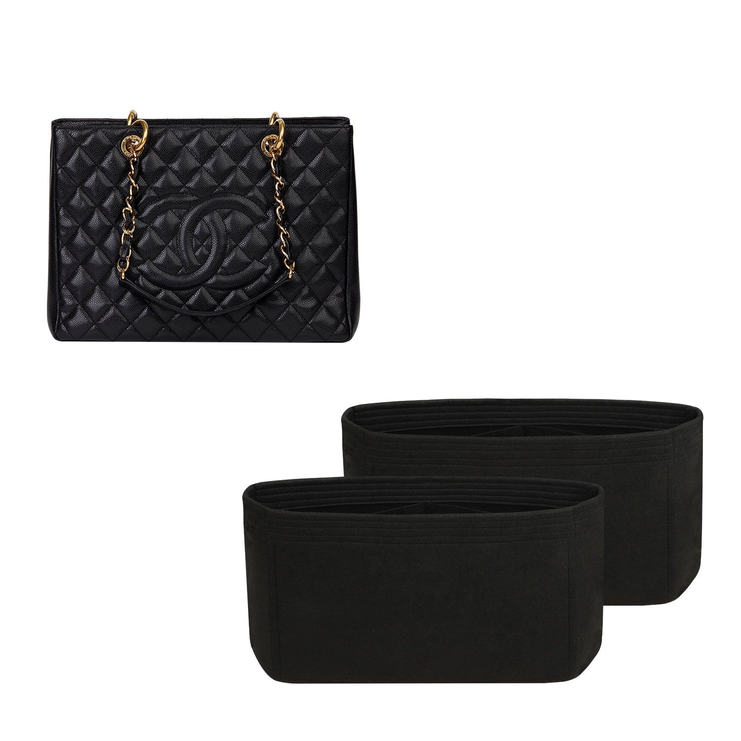Prémium pénztárca-rendszerező Chanel Grand Shopping Tote GST táskához – 6 zseb, filc