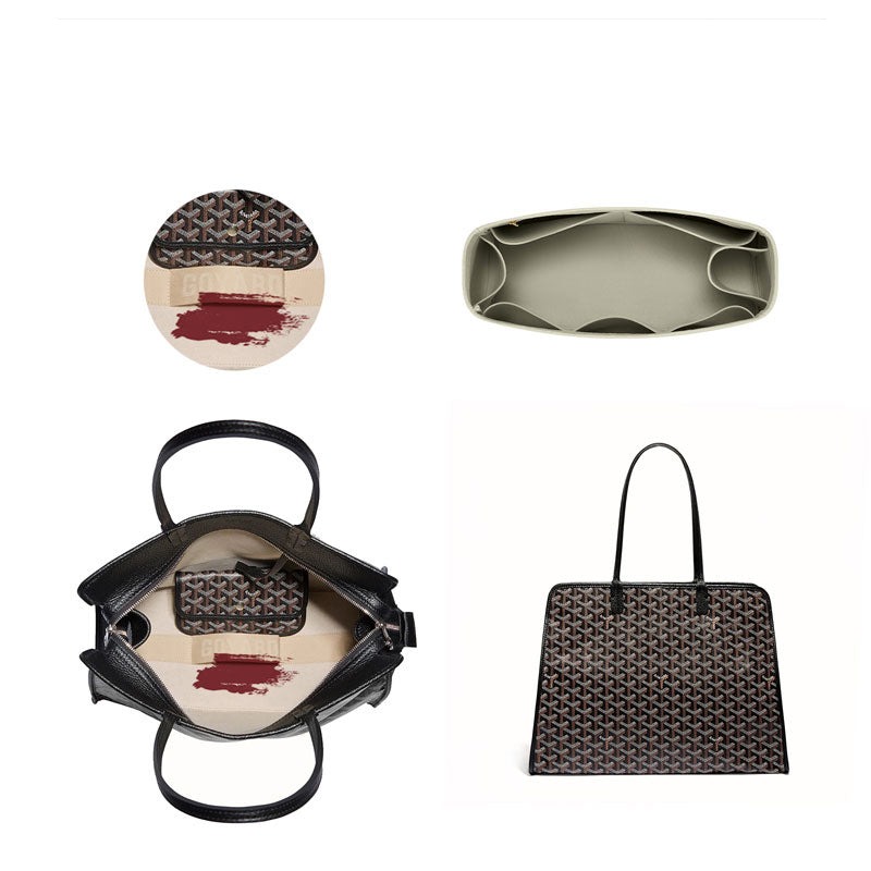 منظم حقيبة لـ Goyard Hardy – حشوة لباد بثماني جيوب، رمادي دافئ / لون مخصص product image 3