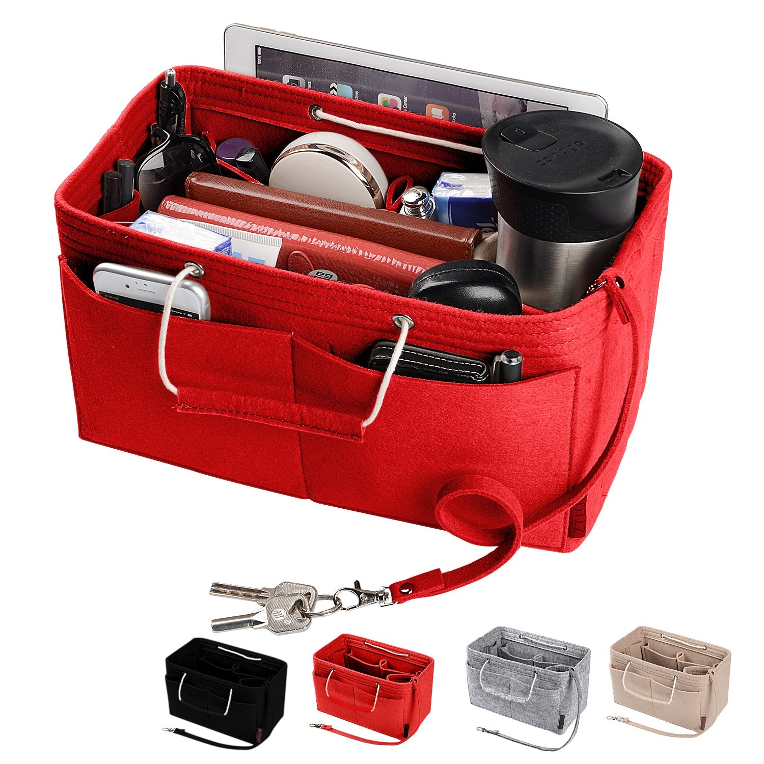 Organizer Tas Felt Multi-Saku dengan Gagang – Cocok untuk LV Speedy 30, 35 & Neverfull MM (Sedang/Besar) product image 8