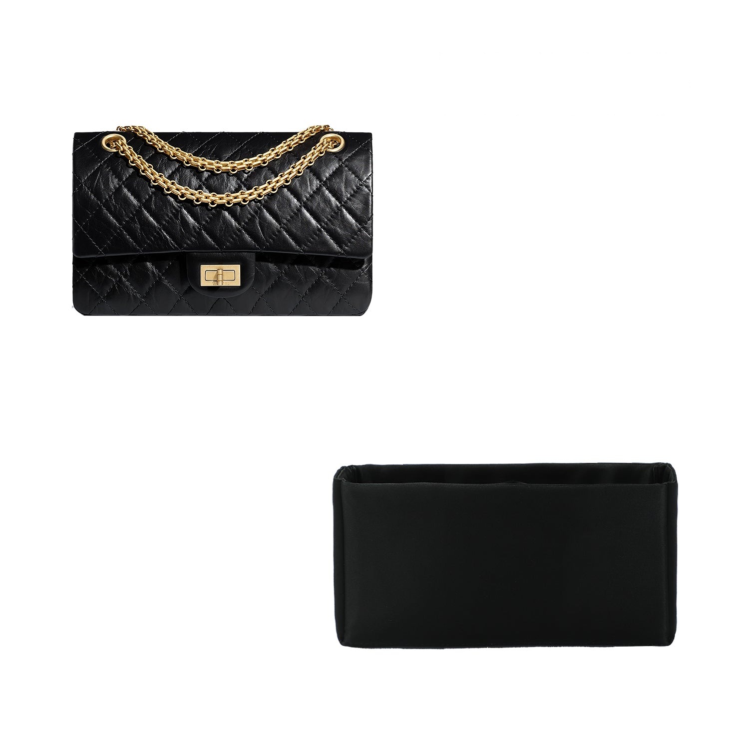 organizer in seta e raso per borse Chanel 2.55 Mini / Small / Medium / Large
