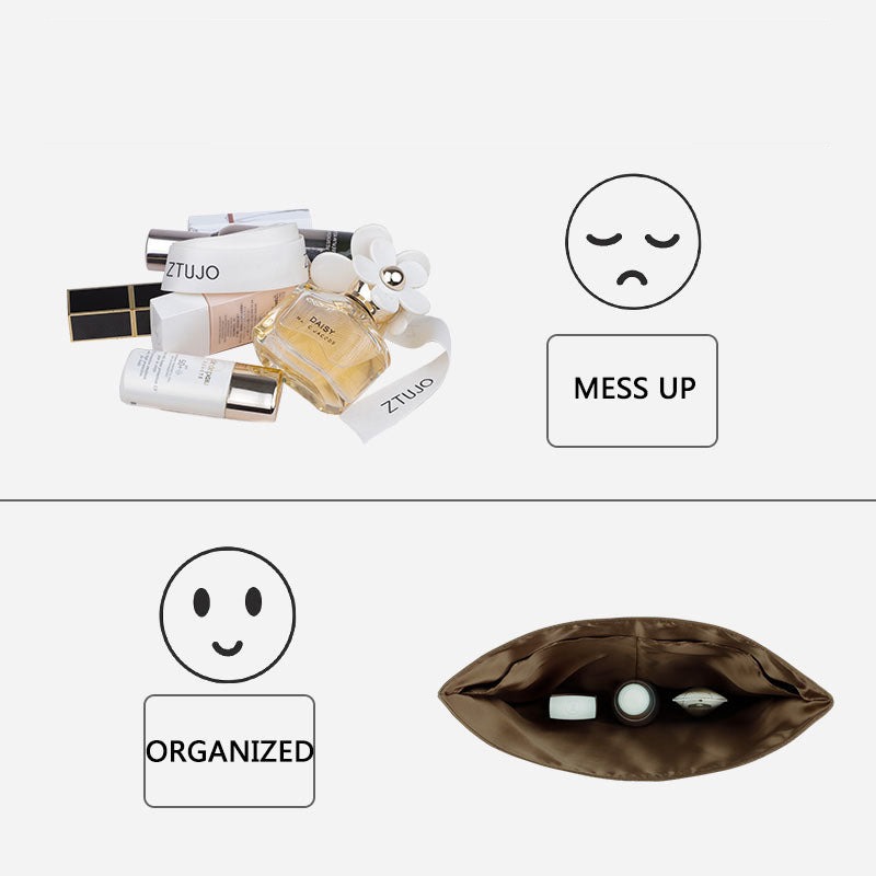 Organizér do kabelky pro Miu Miu Ivy Mini / Medium – nový materiál z hedvábí a saténu, 2 kapsy, zlatavě hnědá / barva na zakázku product image 5