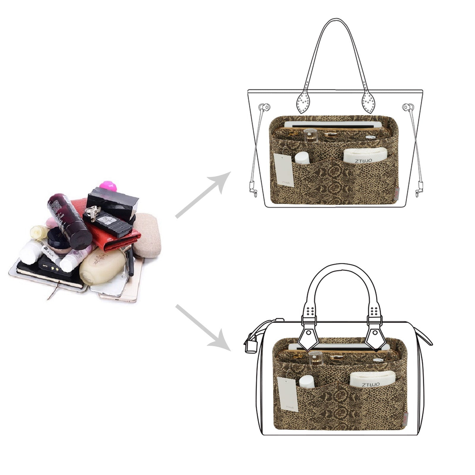 Organizador para Bolsa LV Speedy Neverfull Tote – 6 Tamanhos, Insert de Feltro para Bolsa com Zíper product image 106