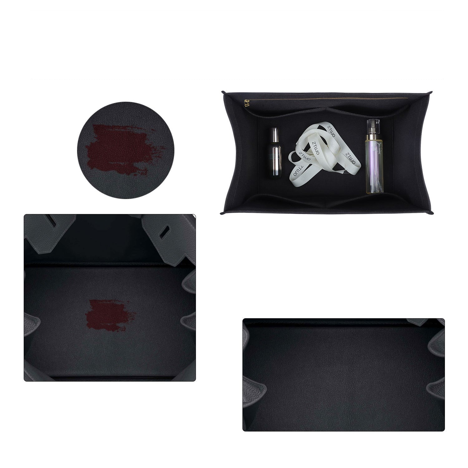 Premium pungeorganizer til Hermes HAC 40 – 5-lommers filtindsats til tasker product image 5