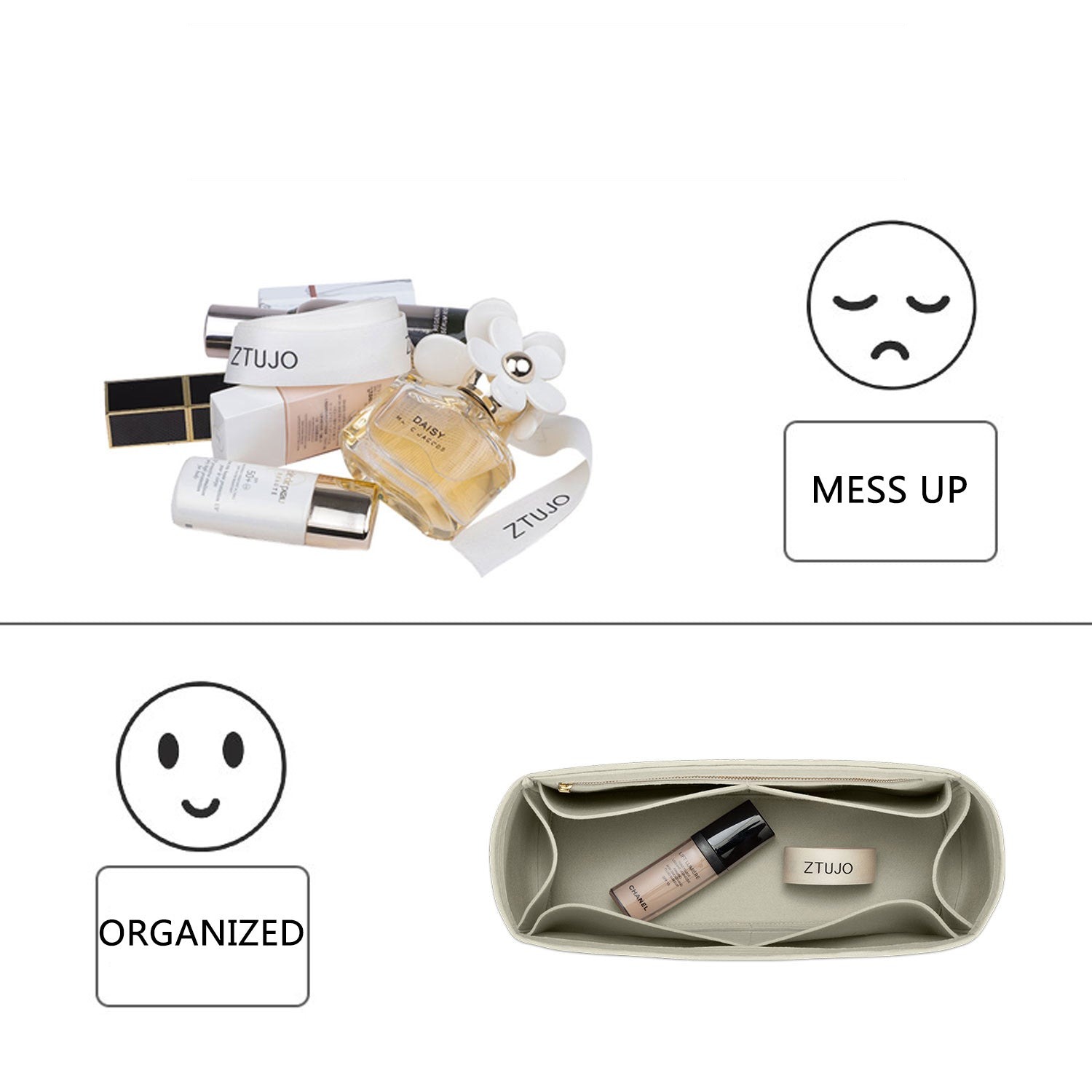 INNERBAG Geldbörsen-Organizer für Moynat OH Tote PM / MM / GM – 7-Fächer-Filzeinlage product image 6