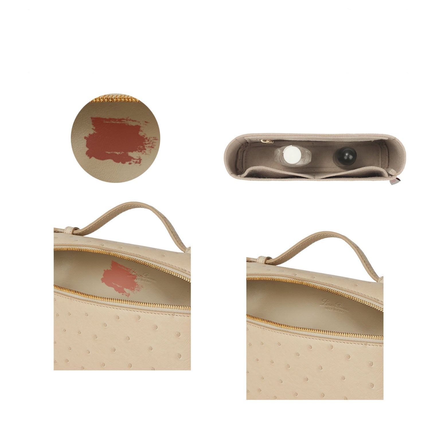Untuk Penyusun Beg Tangan Premium Loro Piana LP Extra Pocket L19 / L27 – 3 Poket, Kelabu Daging atau Tersuai product image 4