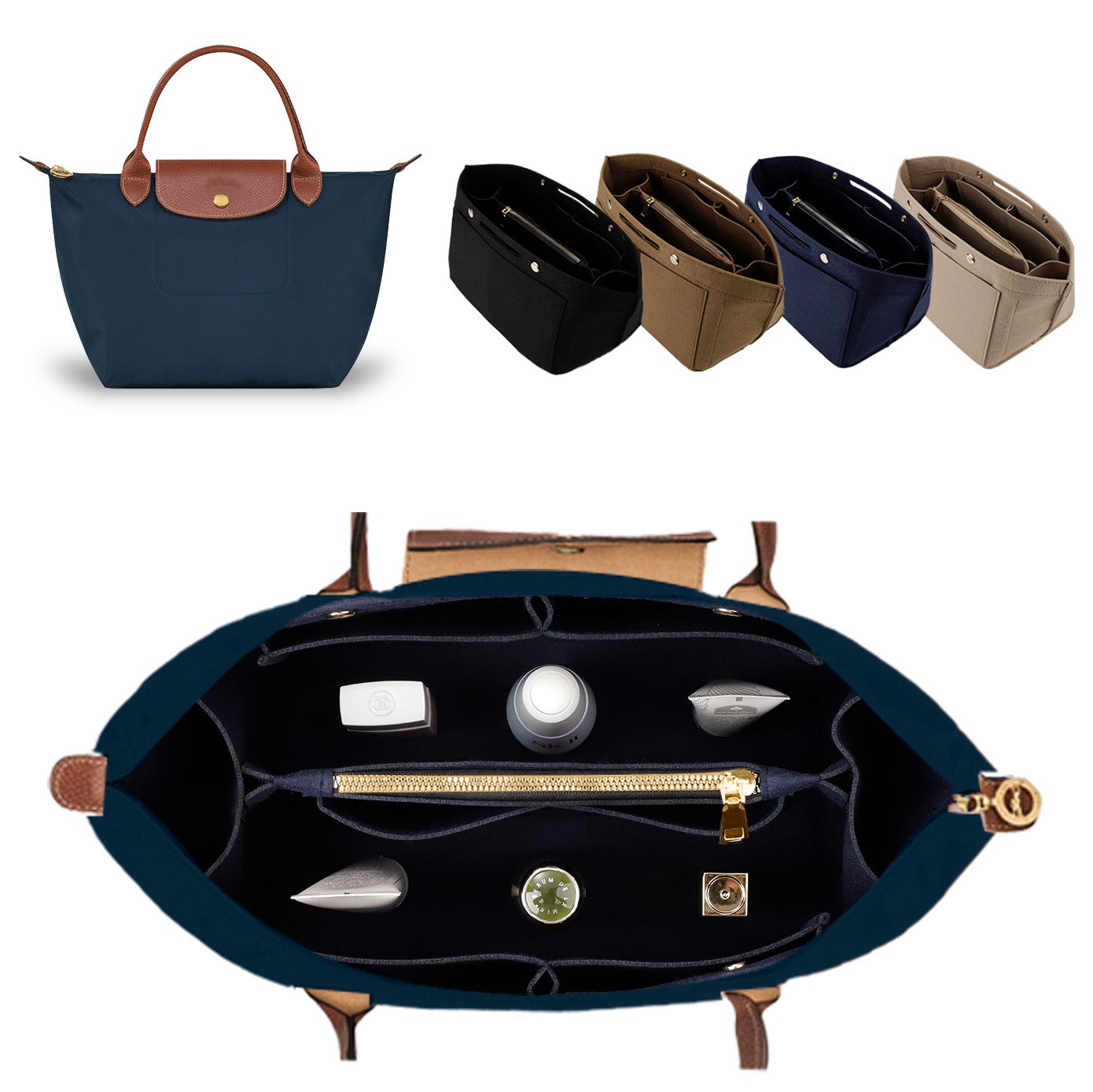 Longchamp Le Pliage -laukun järjestäjäinsertti – Sopii top handle S/M- ja olkalaukku S/L-kokoihin product image 7