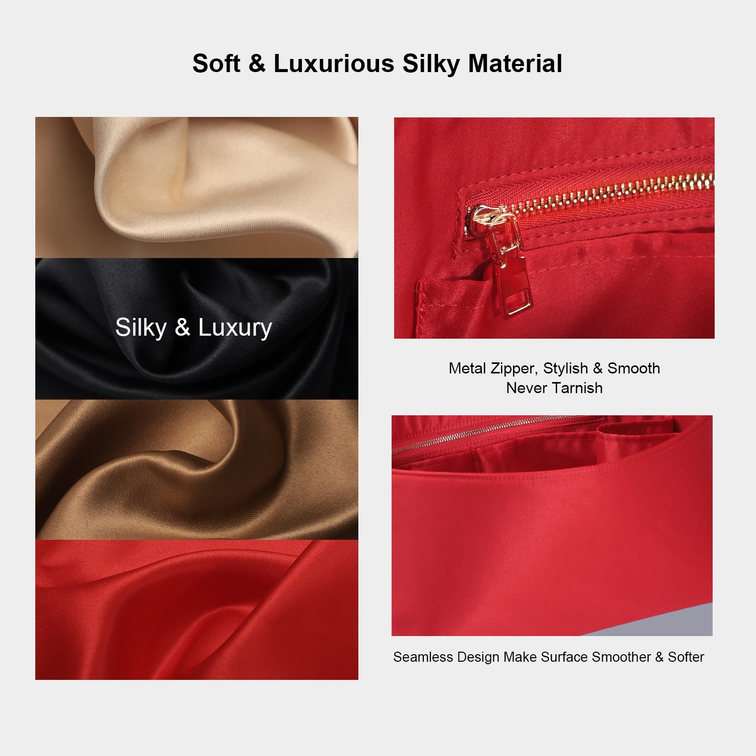Hedvábná vložka do kabelky s zipem – pasuje na LV Neverfull, Speedy, Onthego, Artsy, tote – 6 velikostí product image 18