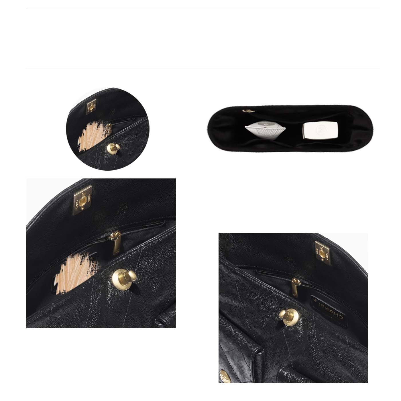 Penyusun Beg Sutera dan Satin untuk Chanel 25 Hobo – 4 Poket, Hitam atau Tersuai detail image 4