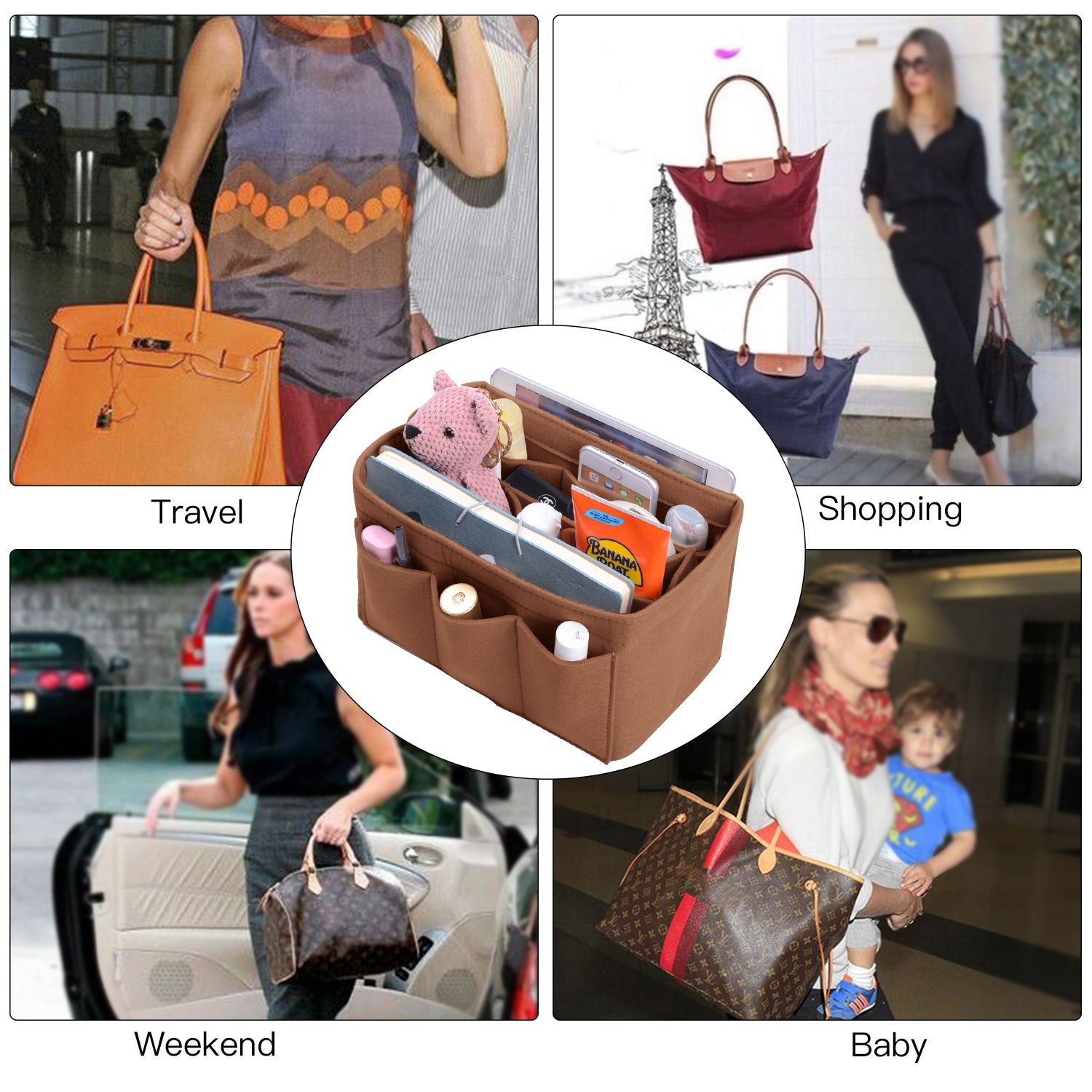 Vložka INNERBAG do kabelky se šitým dnem pro LV Speedy 35 a Neverfull MM – velká product image 22