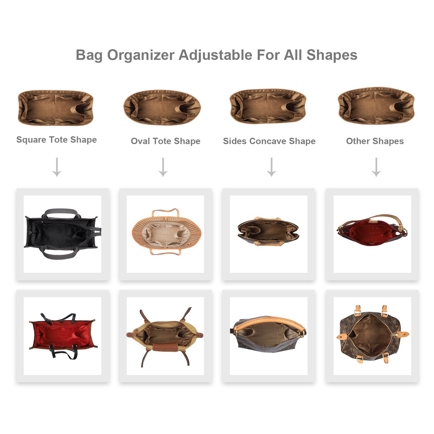 Hedvábná vložka do kabelky s zipem – pasuje na LV Neverfull, Speedy, Onthego, Artsy, tote – 6 velikostí product image 27
