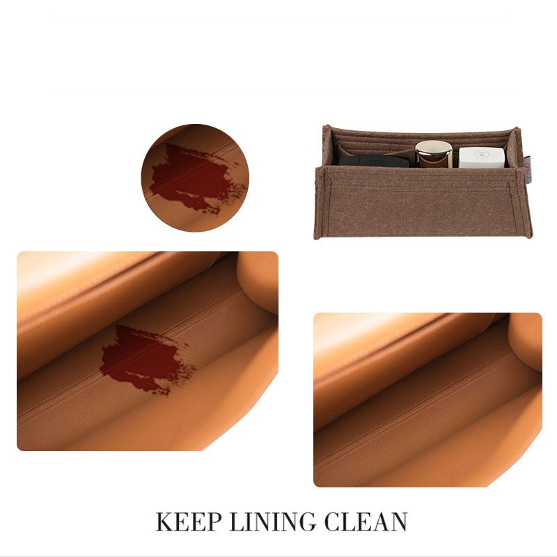 INNERBAG กระเป๋าใส่ของในกระเป๋า สำหรับ Hermes Danse / Pochette / Kelly Mini II – 4 ช่อง สีน้ำตาลอ่อน ดำ สั่งทำพิเศษ product image 4