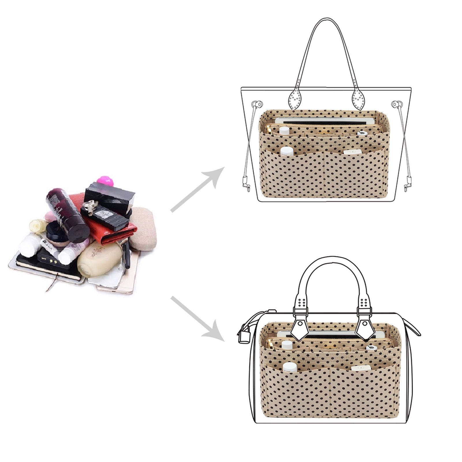 Organizador para Bolsa LV Speedy Neverfull Tote – 6 Tamanhos, Insert de Feltro para Bolsa com Zíper product image 75
