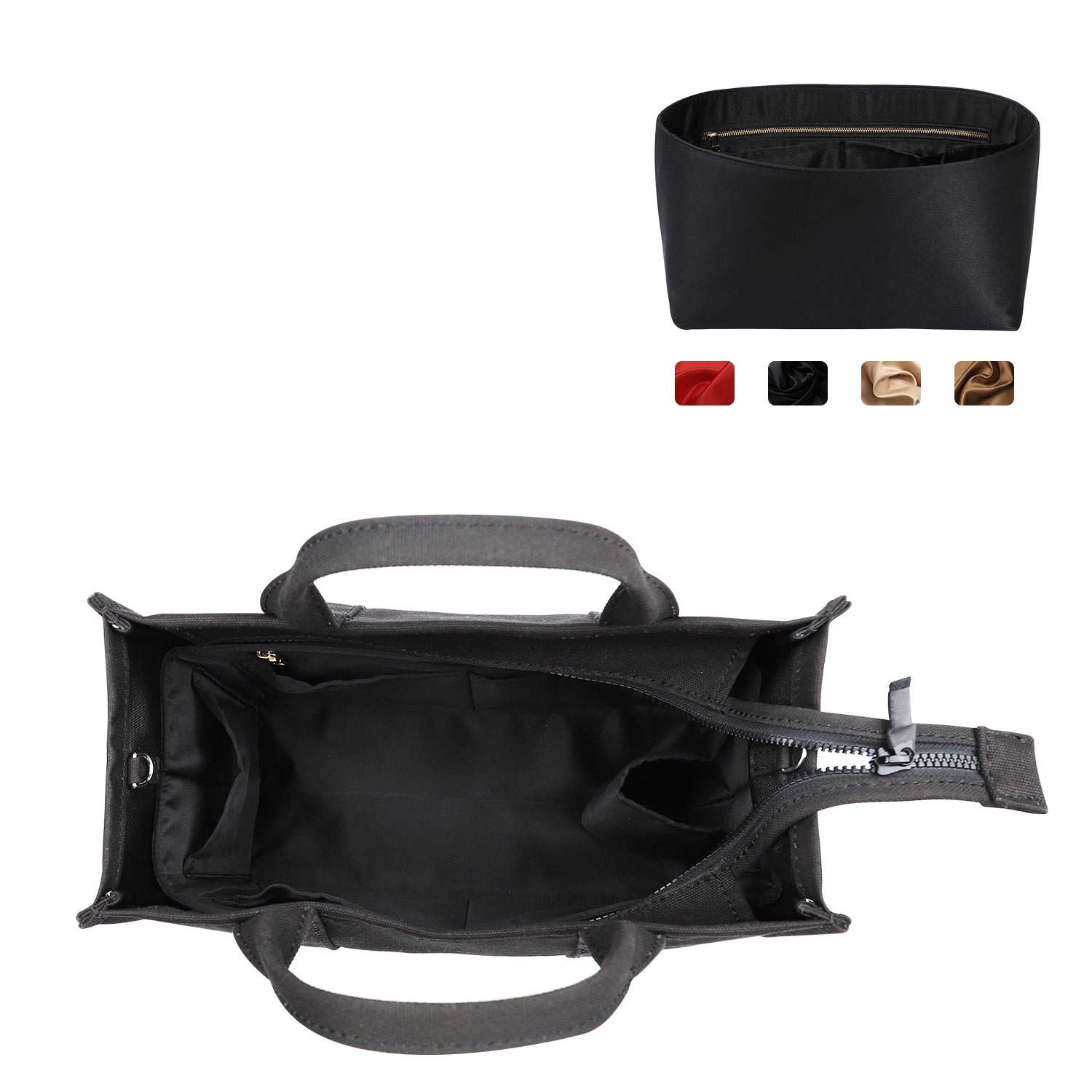 Hedvábná vložka do kabelky s zipem – pasuje na LV Neverfull, Speedy, Onthego, Artsy, tote – 6 velikostí product image 8
