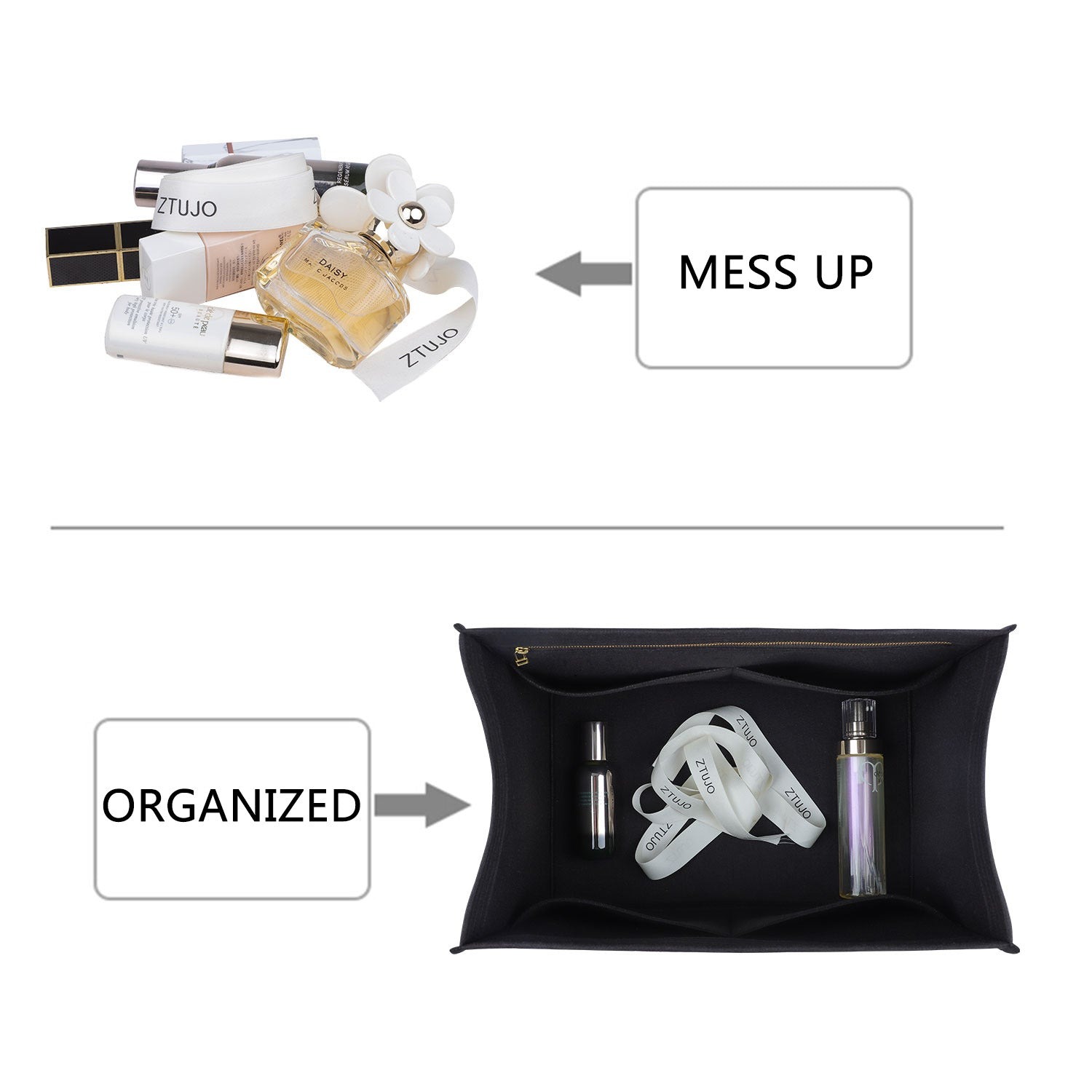 Premium pungeorganizer til Hermes HAC 40 – 5-lommers filtindsats til tasker product image 4